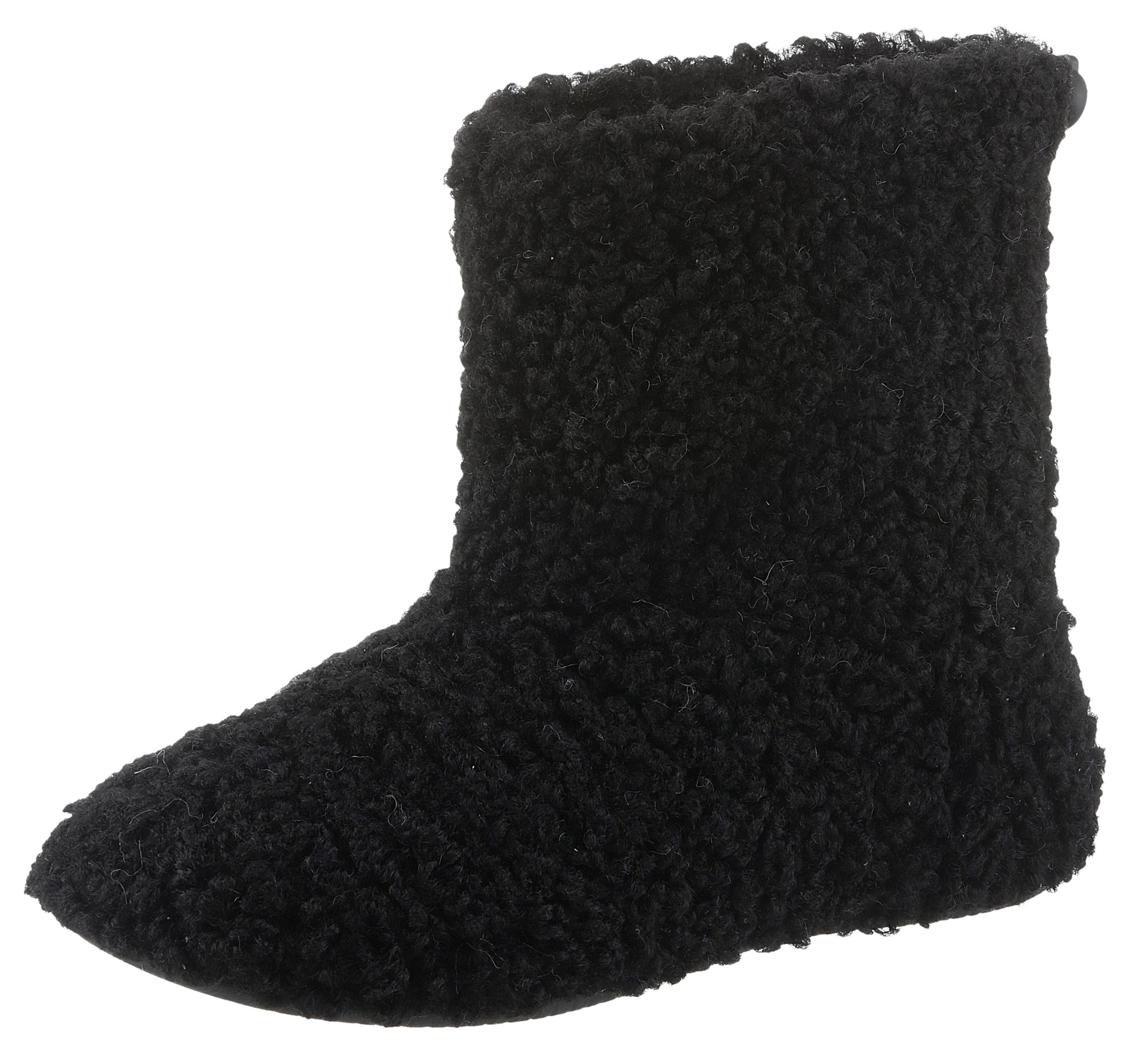 VERBENAS Yaiza Curly Hüttenschuhe, Homeslipper, Schlupfboots, Hausschuh in Kuschel-Optik