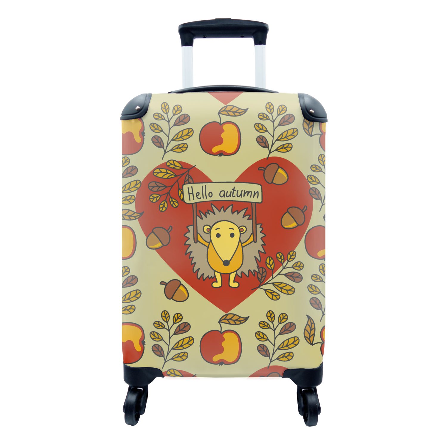 MuchoWow Handgepäckkoffer Igel - - Handgepäck Reisekoffer Reisetasche Design, 4 Herbst Trolley, mit rollen, Ferien, Jahreszeiten - - Rollen, Kind für