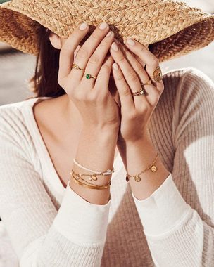 Pernille Corydon Charm-Armband Afterglow Sea Armband Damen 15-18 cm, Silber 925, 18 Karat vergoldet