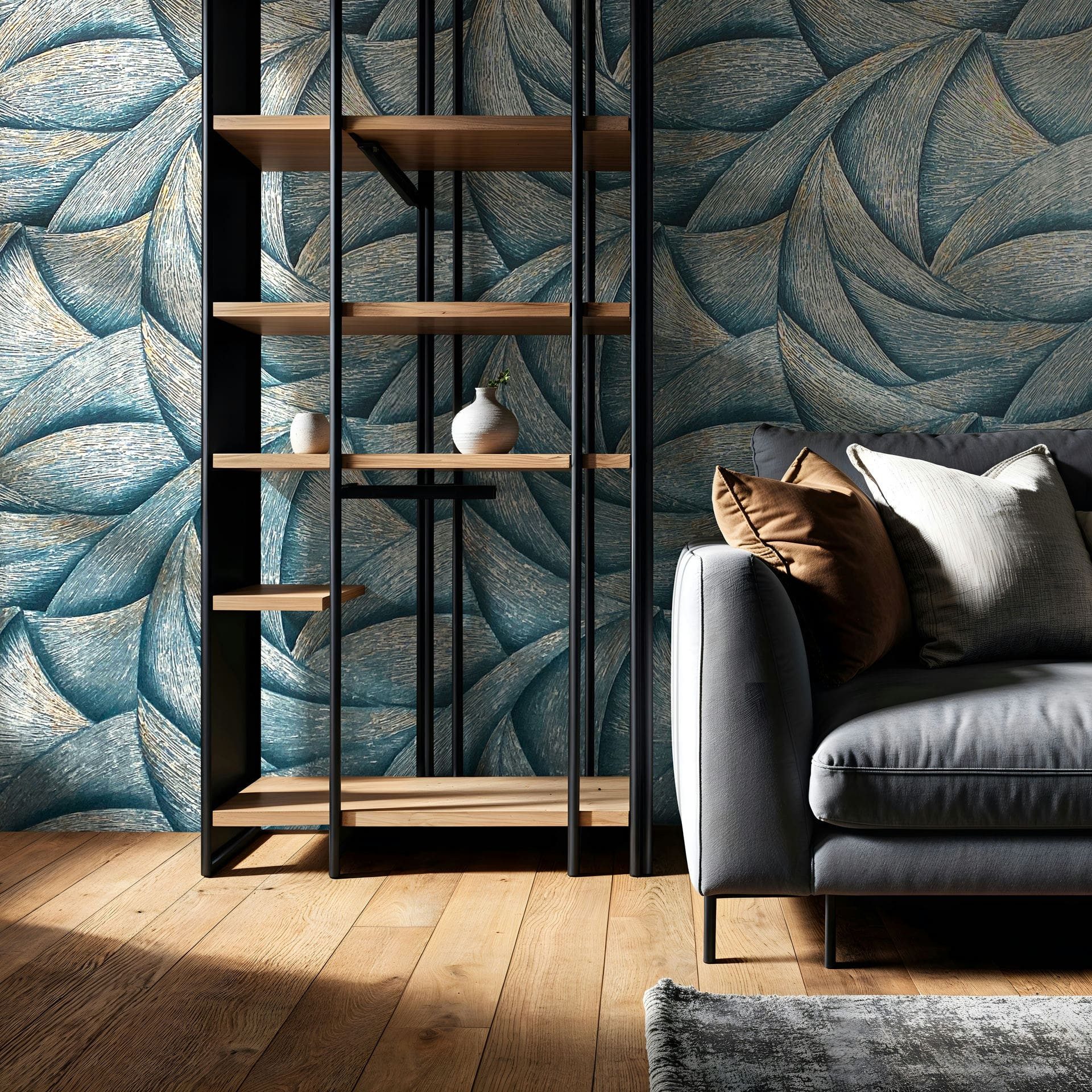 Marburg Vliestapete Tapete Calm Waves, geprägt, geometrisch, moderne Vliestapete für Wohnzimmer Schlafzimmer Küche