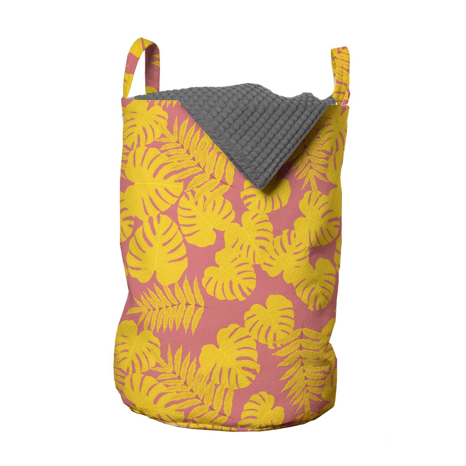 Tropic Abakuhaus Wäschesäckchen Exotische Blatt mit Bicolor Blätter Waschsalons, Wäschekorb für Kordelzugverschluss Griffen