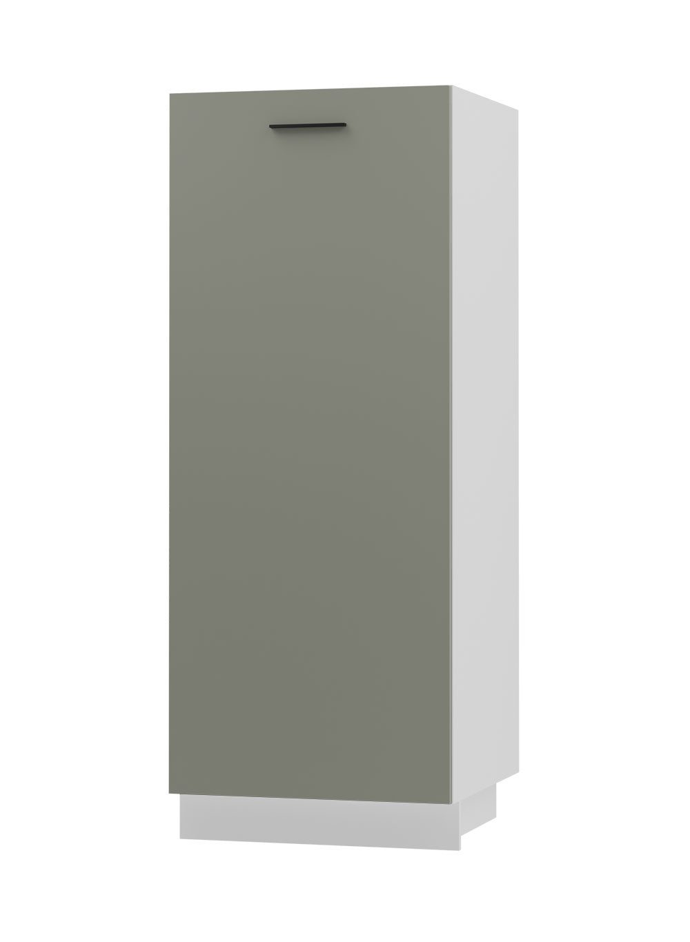 Feldmann-Wohnen Vorratsschrank Bonn (D5D/60/154, 1 Tür, innen 3 Fächer, 1-St., moderne Optik, MDF Fronten) weiß / reed green matt
