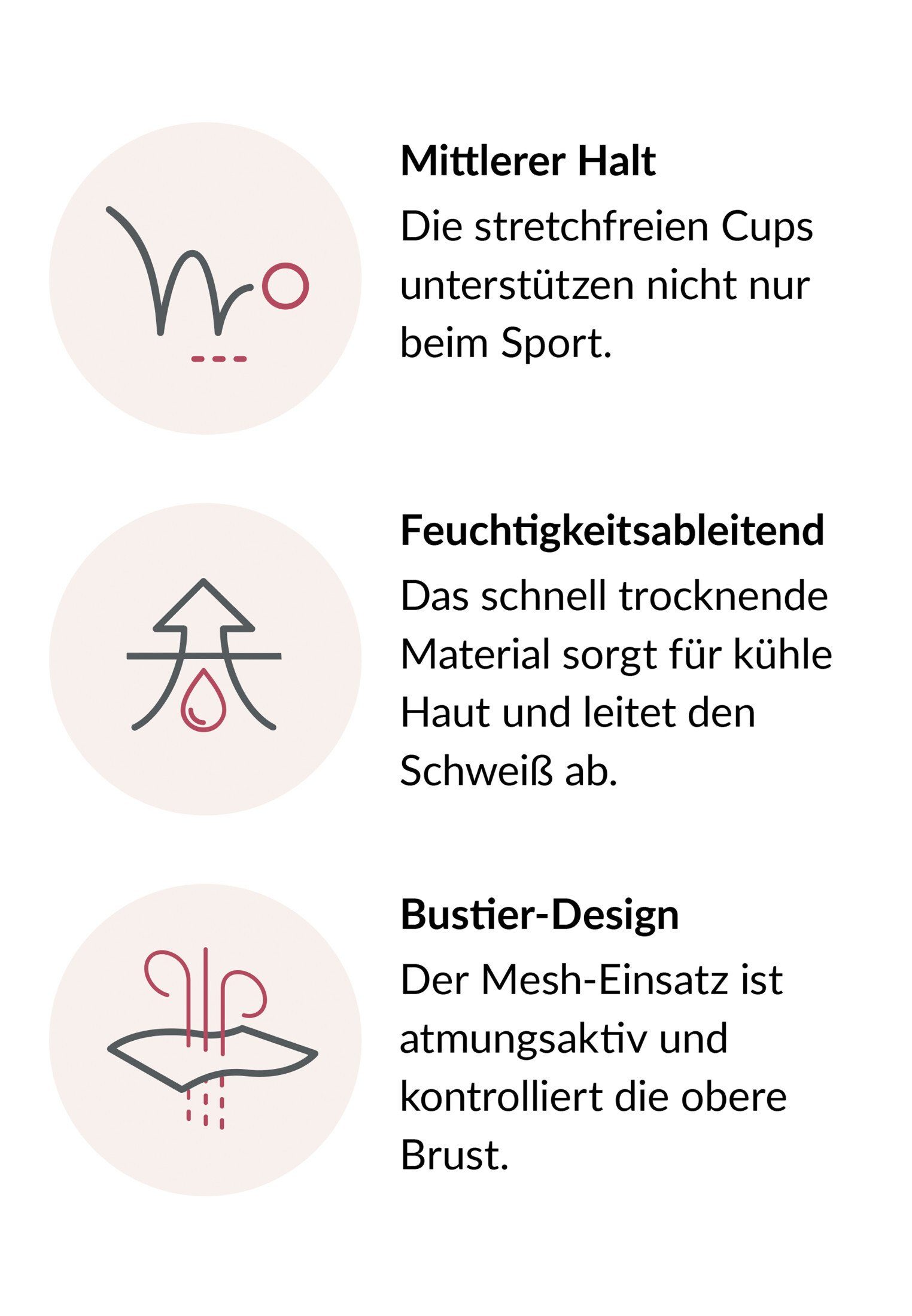 GLAMORISE Sport-BH Sport-Bustier mit bestem Halt