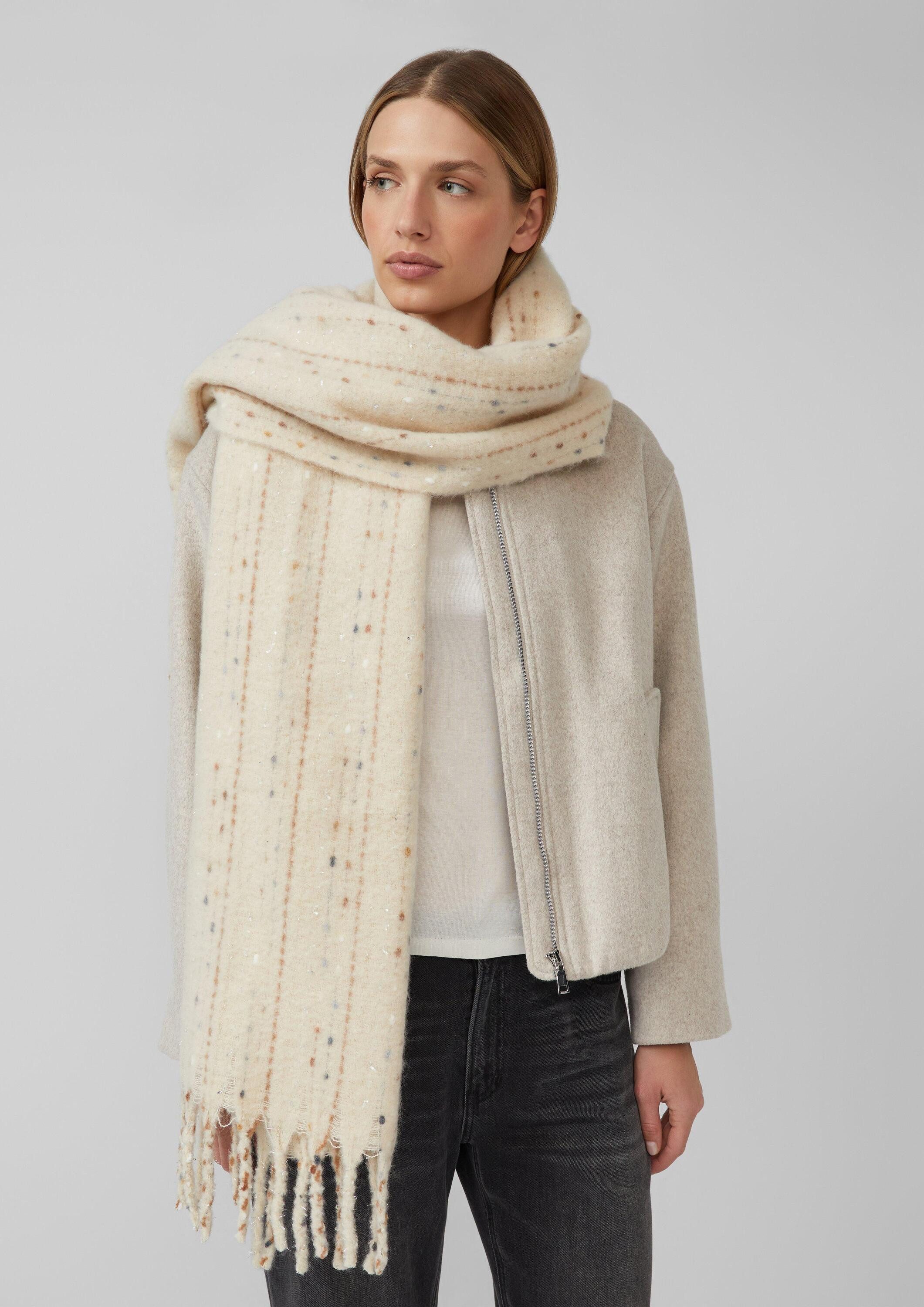 s.Oliver Schal Tuch, Fransen-Schal mit Glitzergarn günstig online kaufen