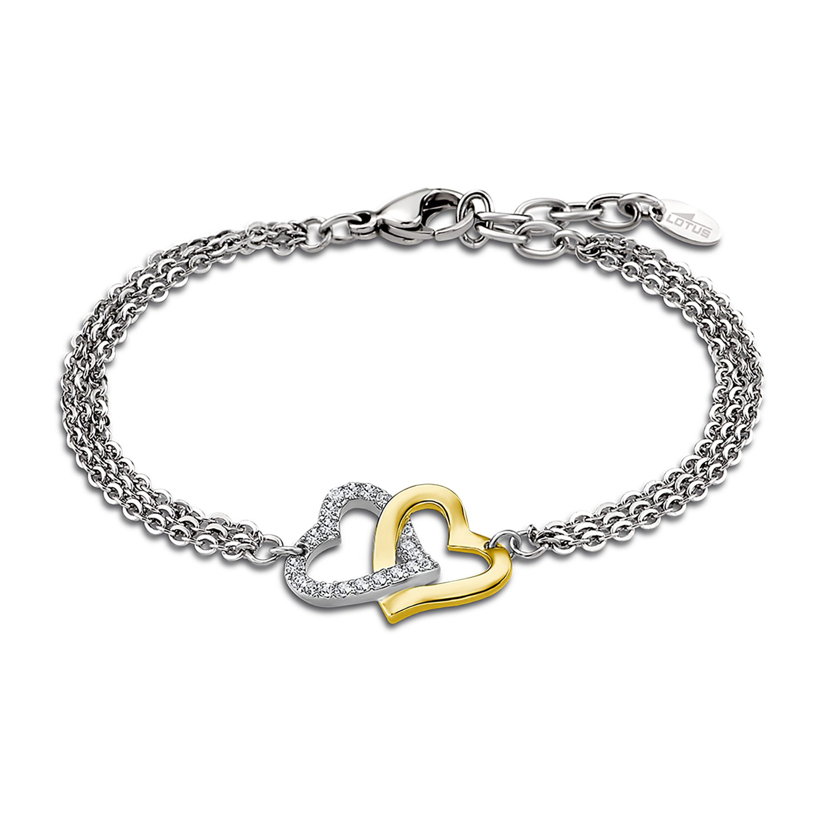 Lotus Armband Essentials - Herzen, mit Glasstein