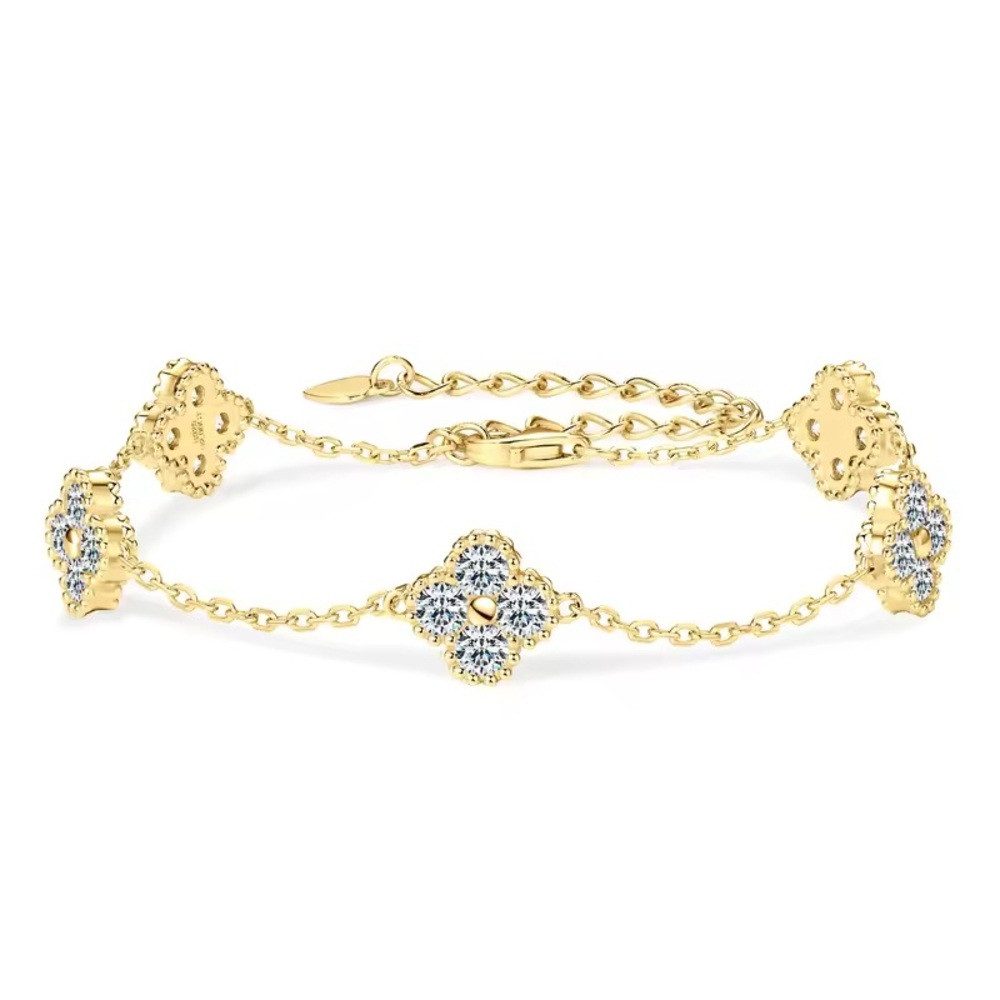 ROUGEMONT Silberarmband Set Funkelndes Moissanit Kleeblatt günstig online kaufen