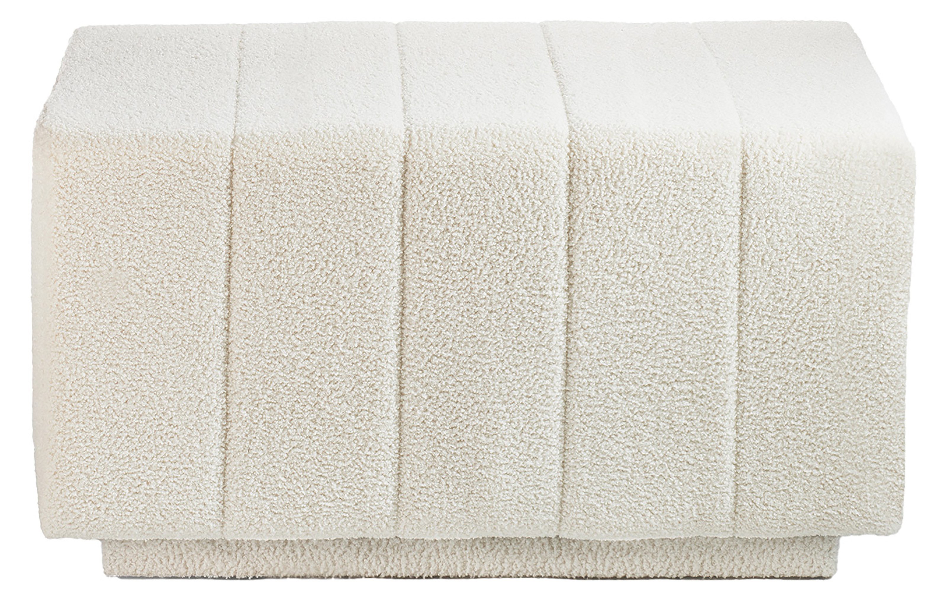 Kobolo Sitzbank Bank Hocker AMARU - Bouclestoff Teddystoff weiß (1 Stück) günstig online kaufen