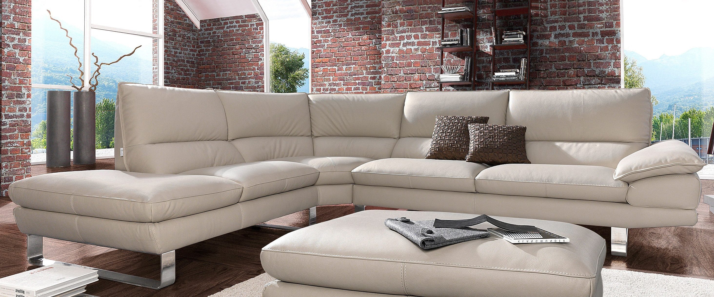 CALIA ITALIA Ecksofa Dave, italienisches Designsofa mit erstklassigem Sitzkomfort, L-Form, mit tollen Lederbezügen