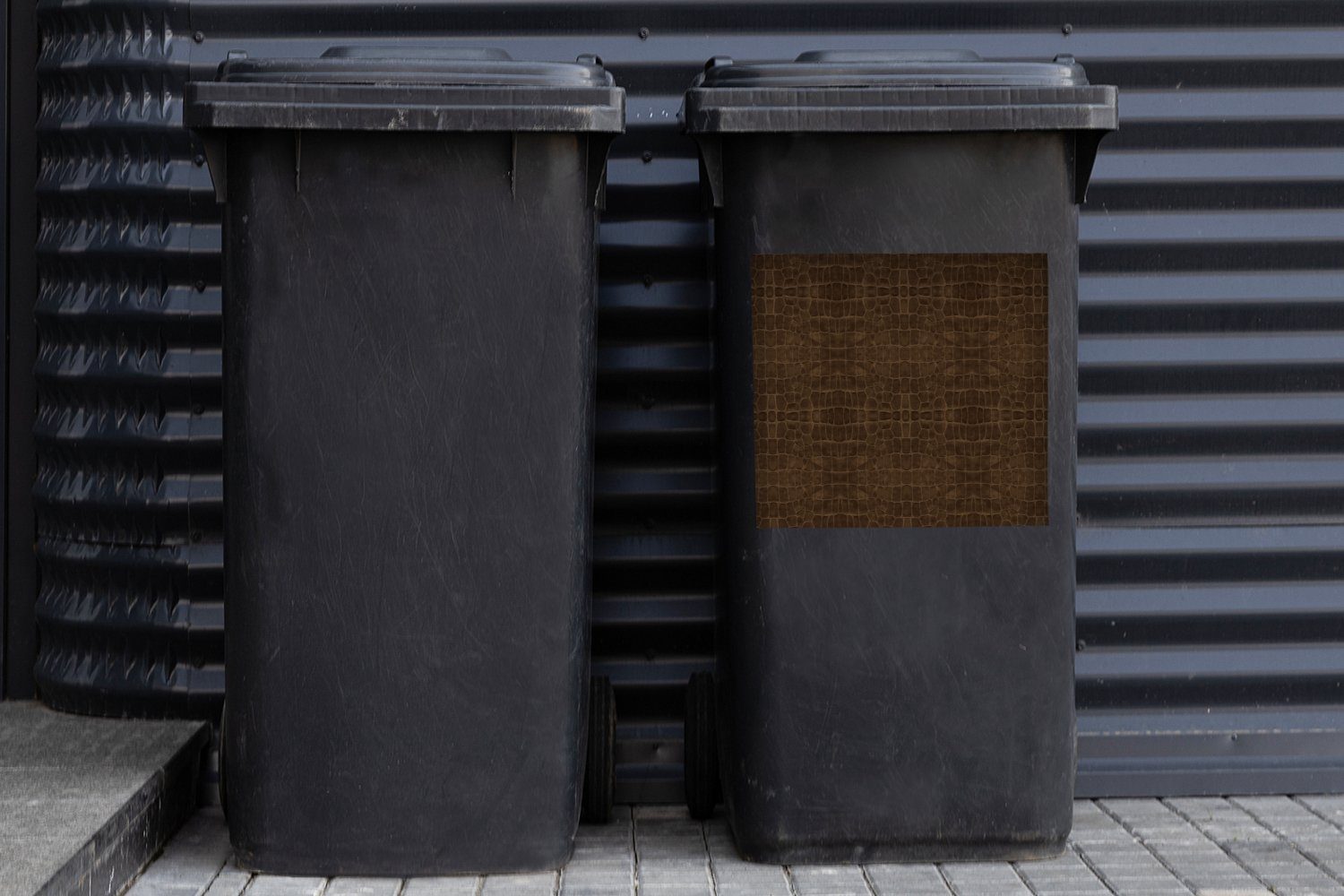 Abfalbehälter Wandsticker (1 Tierhaut Leder - Textur Mülltonne, MuchoWow St), Container, - Mülleimer-aufkleber, Sticker,