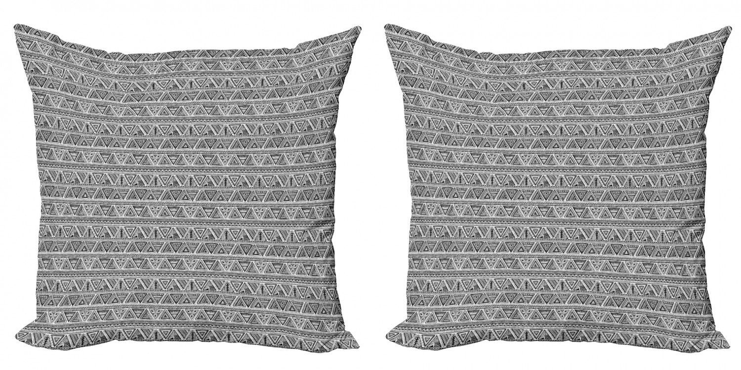 Kissenbezüge Modern Accent Doppelseitiger Digitaldruck, Abakuhaus (2 Stück), Stammes zentangle Triangles