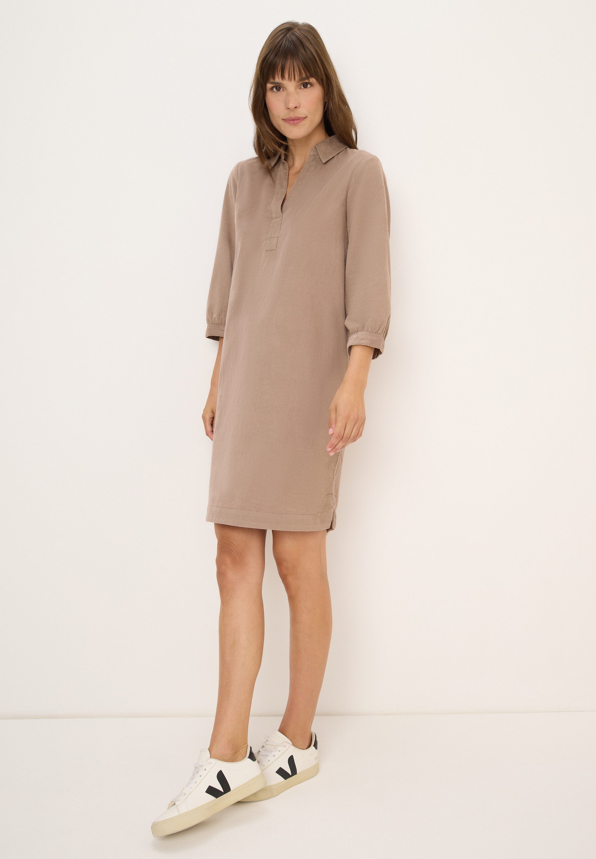 CECIL Cordkleid aus reiner Baumwolle, Split Neck günstig online kaufen