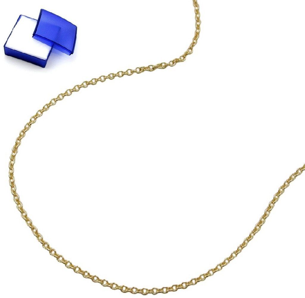 unbespielt Goldkette Halskette Kette 0,7 mm sehr dünne Ankerkette 9 Karat  Gold 45 cm inklusive Schmuckbox, Goldschmuck für Damen und Herren