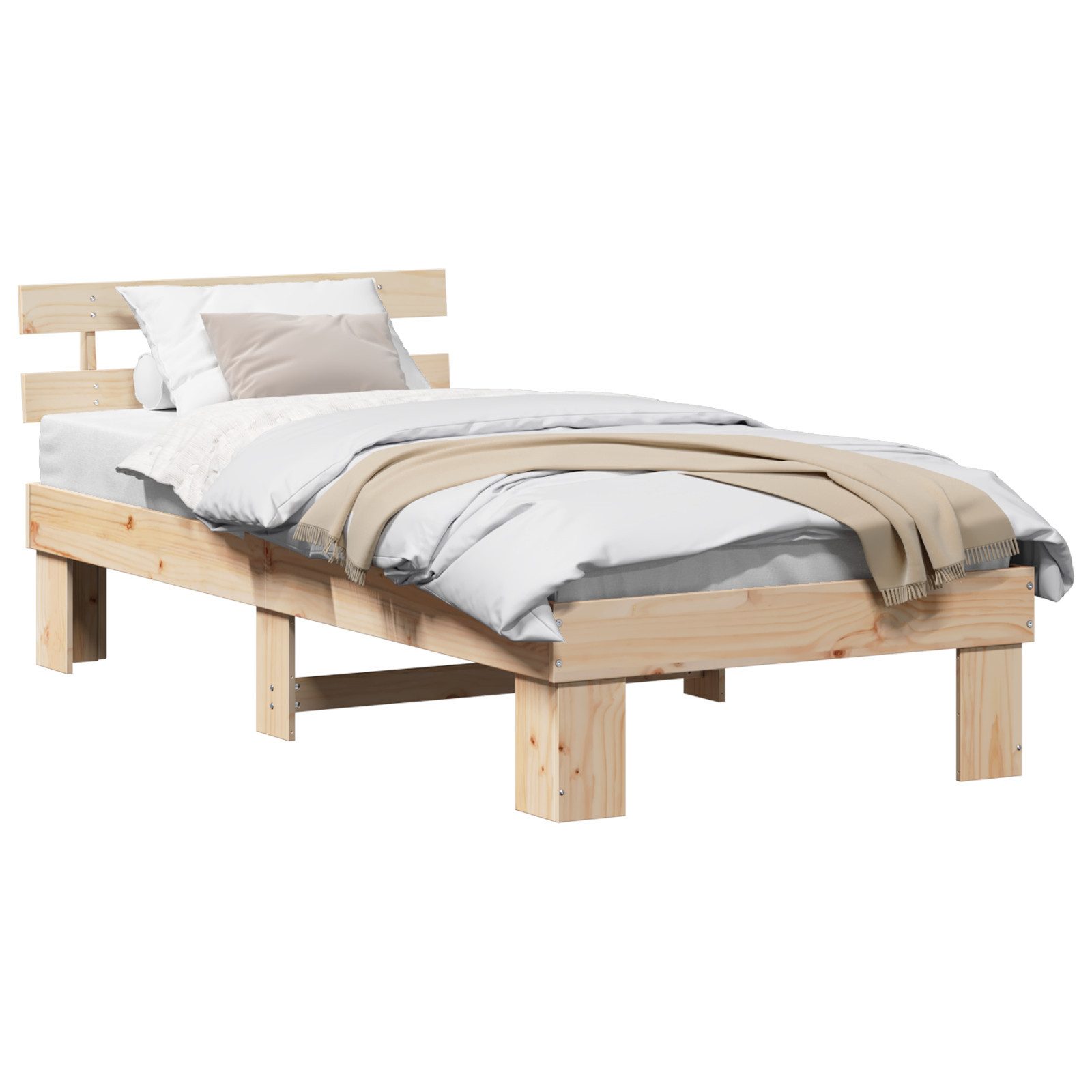 vidaXL Bett Bettrahmen mit Kopfteil 90x190 günstig online kaufen