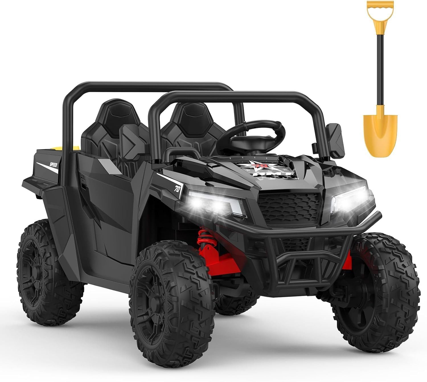 GarveeMore Elektro-Kinderquad 24V 2-Sitzer Elektro-Kinderauto, mit Fernbedienung, Licht und Musik