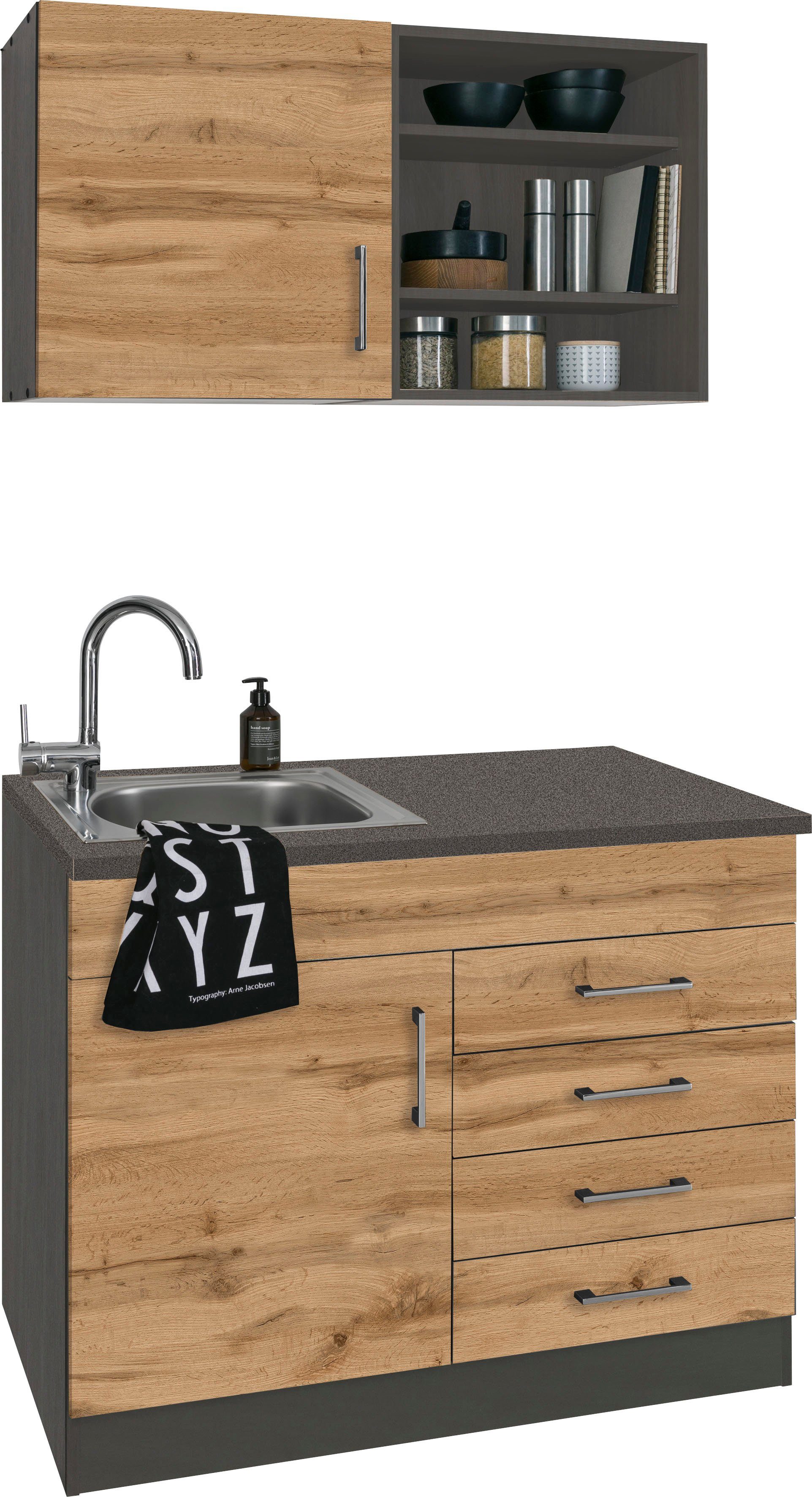 KOCHSTATION Pantryküche KS-Mali, Breite 100 cm, wahlweise mit E-Geräten günstig online kaufen