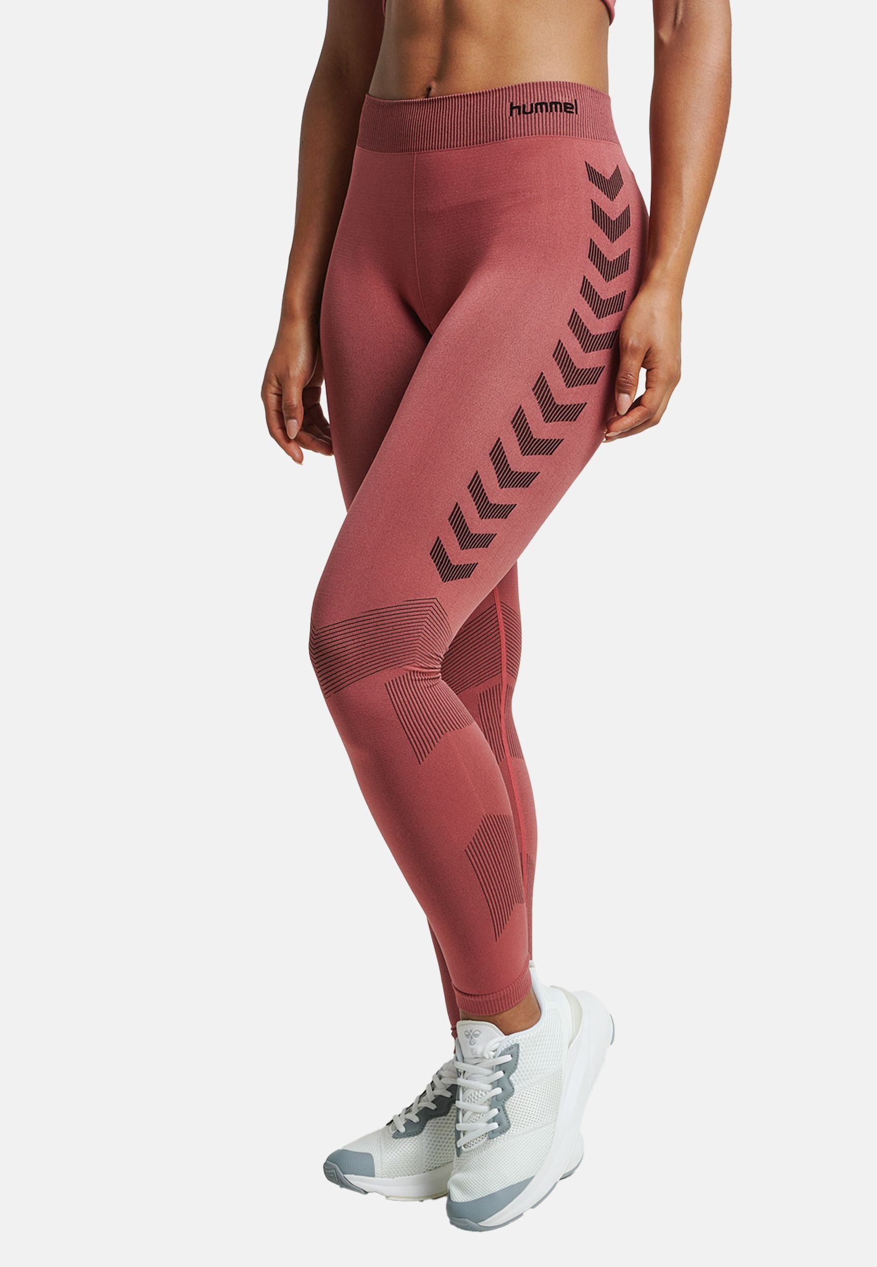 hummel Leggings Sportleggings Nahtlos Flexibel Enganliegend Sportlich für Skinny fit elastisch zum Binden ideal für Basic Enge Passform