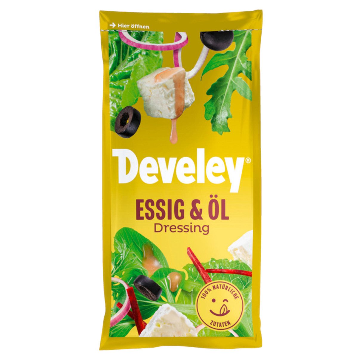 Develey Saucen, Develey Salatdressing Essig und Öl Salatsauce fein würzig 75ml