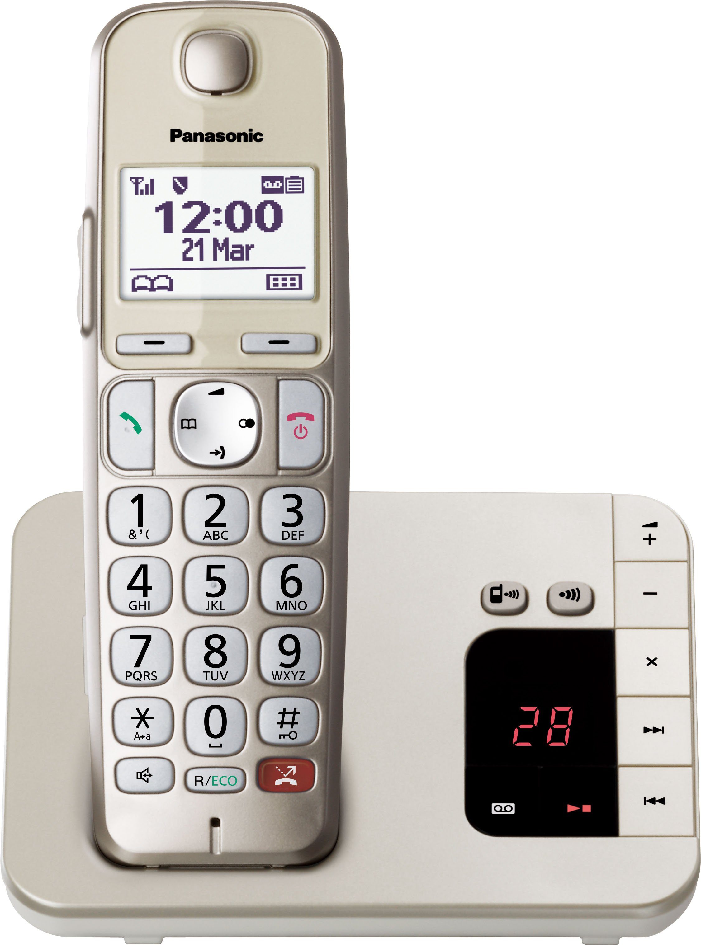 Panasonic KX-TG260GN DECT-Telefon mit 40 (Mobilteile: Aufnahmezeit 1), Anrufbeantworter Min