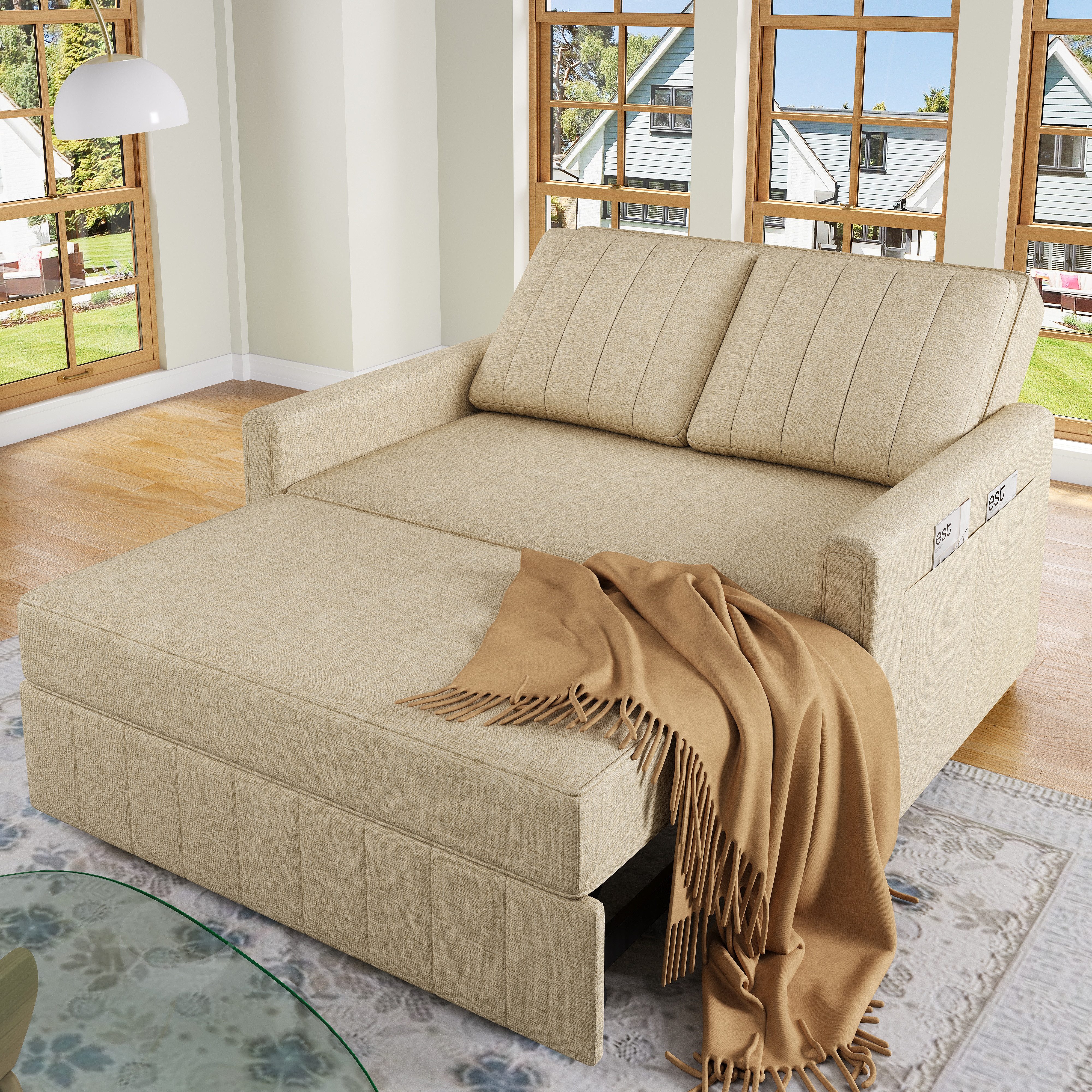 Sytifro Big-Sofa Multifunktionales Klappsofabett mit Schlaffunktion, sofa,ideal für kleine Räume, geeignet für Zuhause oder Wohnheime, verstellbare Rückenlehne, 180 x 127 cm bequemes Sofabett.