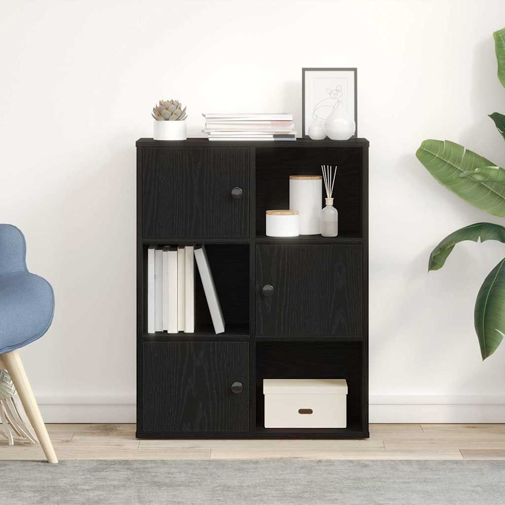 vidaXL Bücherregal Bücherregal Schwarz Eichen-Optik 60x24x76,5 günstig online kaufen
