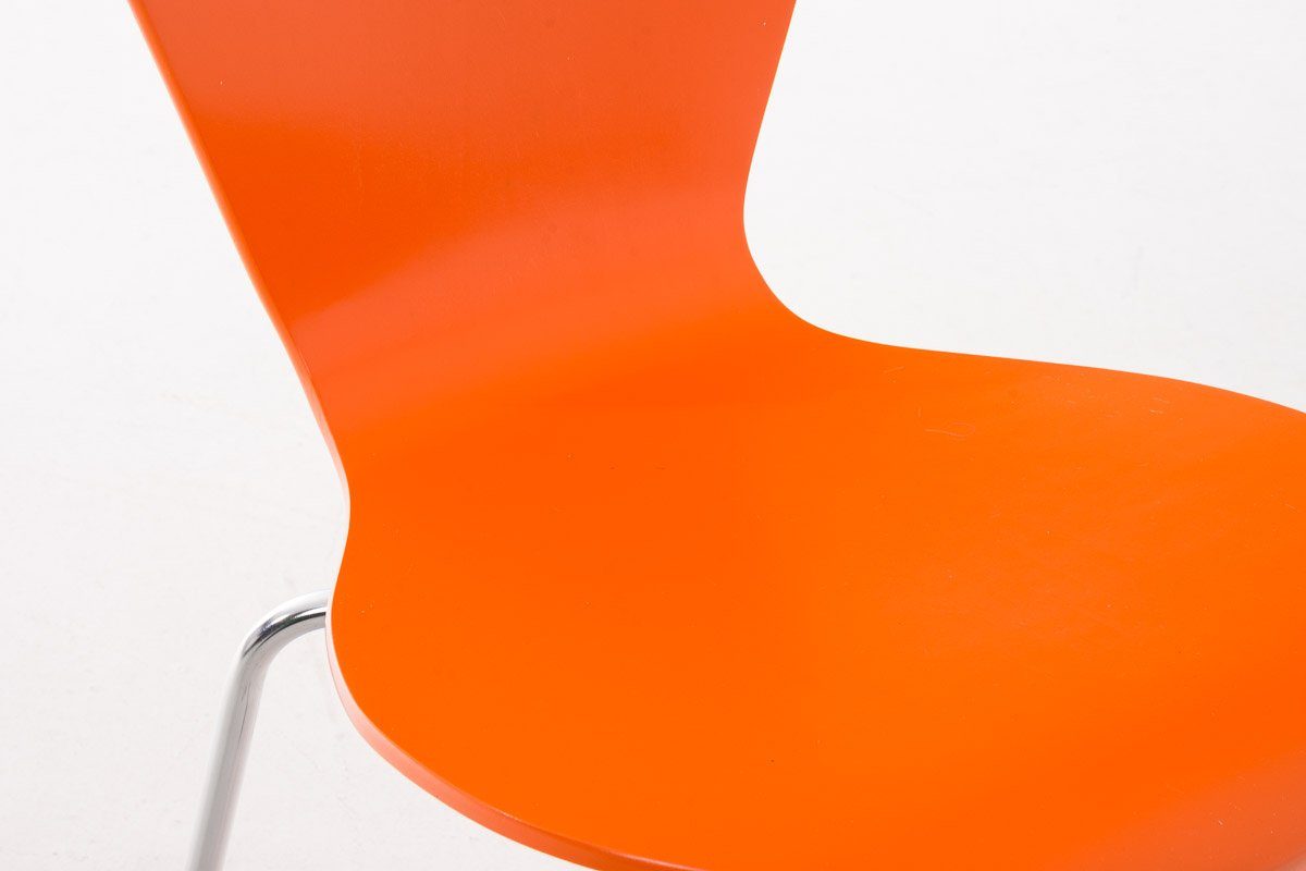 Sitzfläche Metall Calisso ergonomisch mit Messestuhl), Warteraumstuhl (Besprechungsstuhl chrom Besucherstuhl - TPFLiving geformter Holz orange Sitzfläche: - - Gestell: Konferenzstuhl -