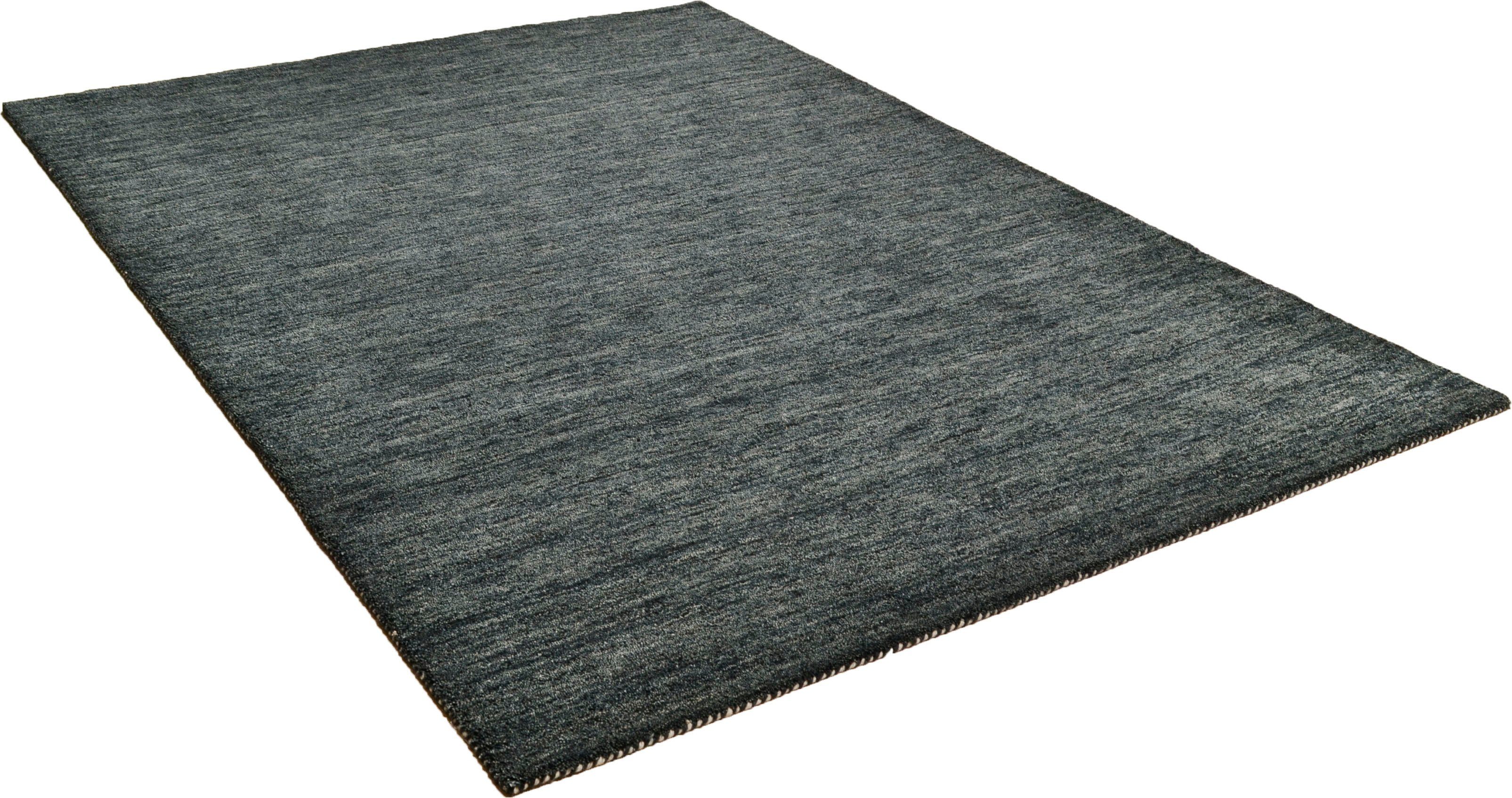 THEKO Wollteppich Haltu Uni, rechteckig, Höhe: 17 mm, Handweb Teppich, reine Wolle, Uni-Farben, meliert, handgewebt