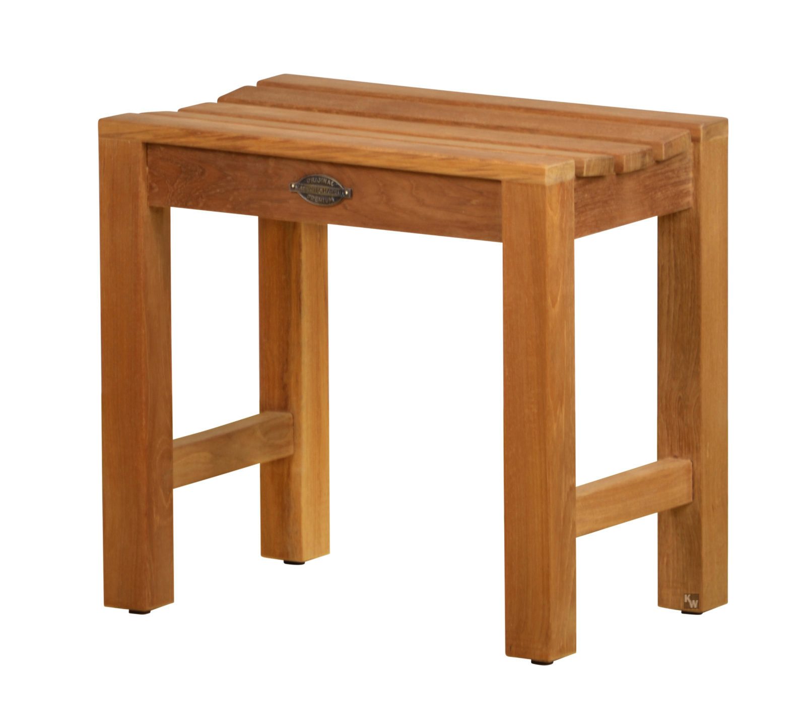 Kai Wiechmann Duschhocker Holz Badhocker Benito Premium, Teak Duschstuhl massiv, Anti-Rutsch-Füße, antibakteriell, pflegeleicht