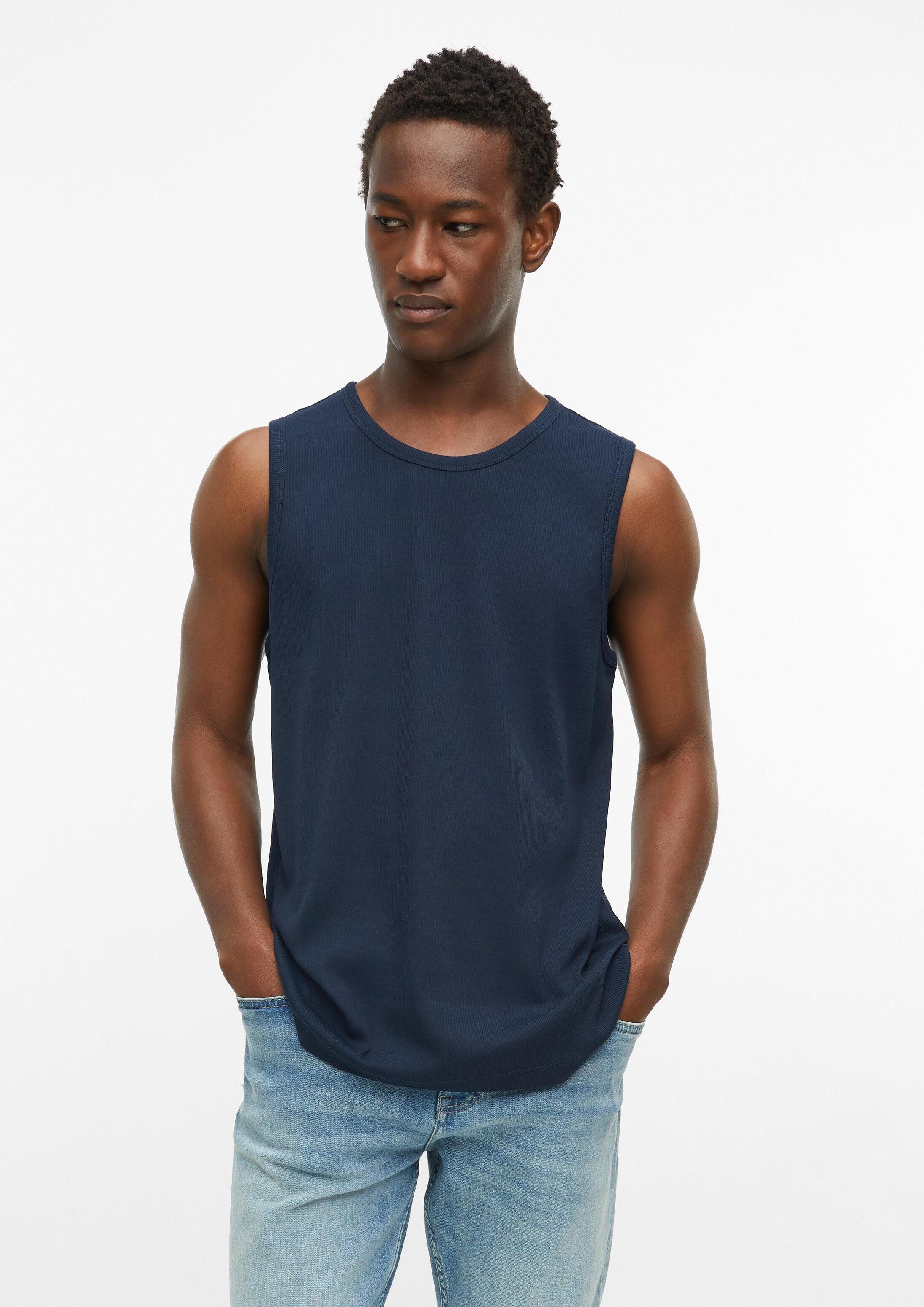 s.Oliver Muskelshirt T-Shirt Ripp-Top aus Baumwollmix mit Crew Neck