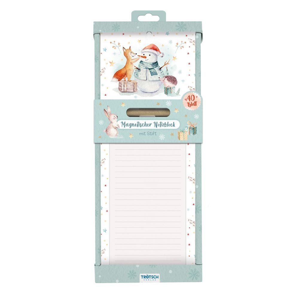 Schulheft Trötsch Notizblock mit Stift und Magnet Winterwald Notizblock Geschenk