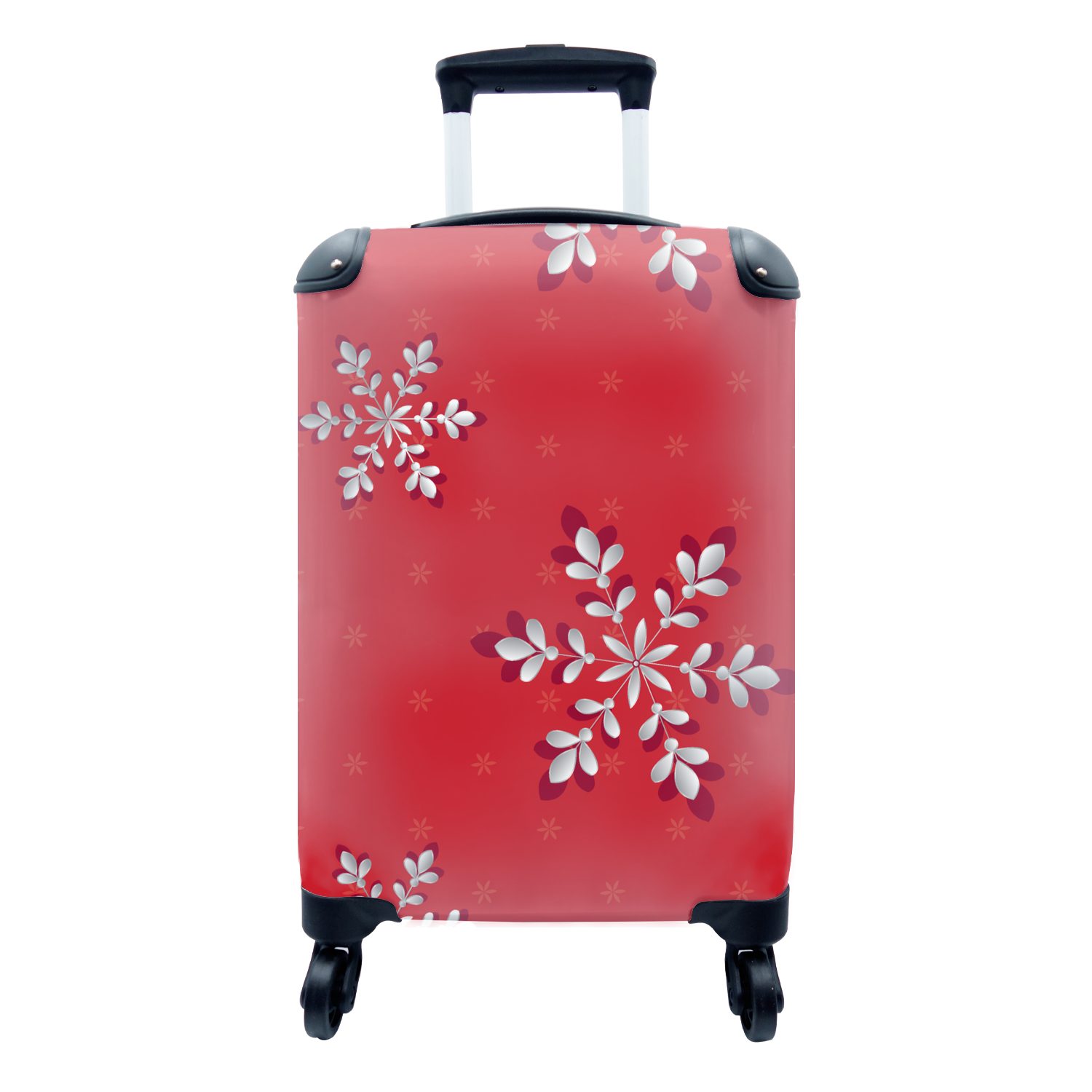 MuchoWow Handgepäckkoffer Muster - Weihnachten - Pflanzen, 4 Rollen, Reisetasche mit rollen, Handgepäck für Ferien, Trolley, Reisekoffer