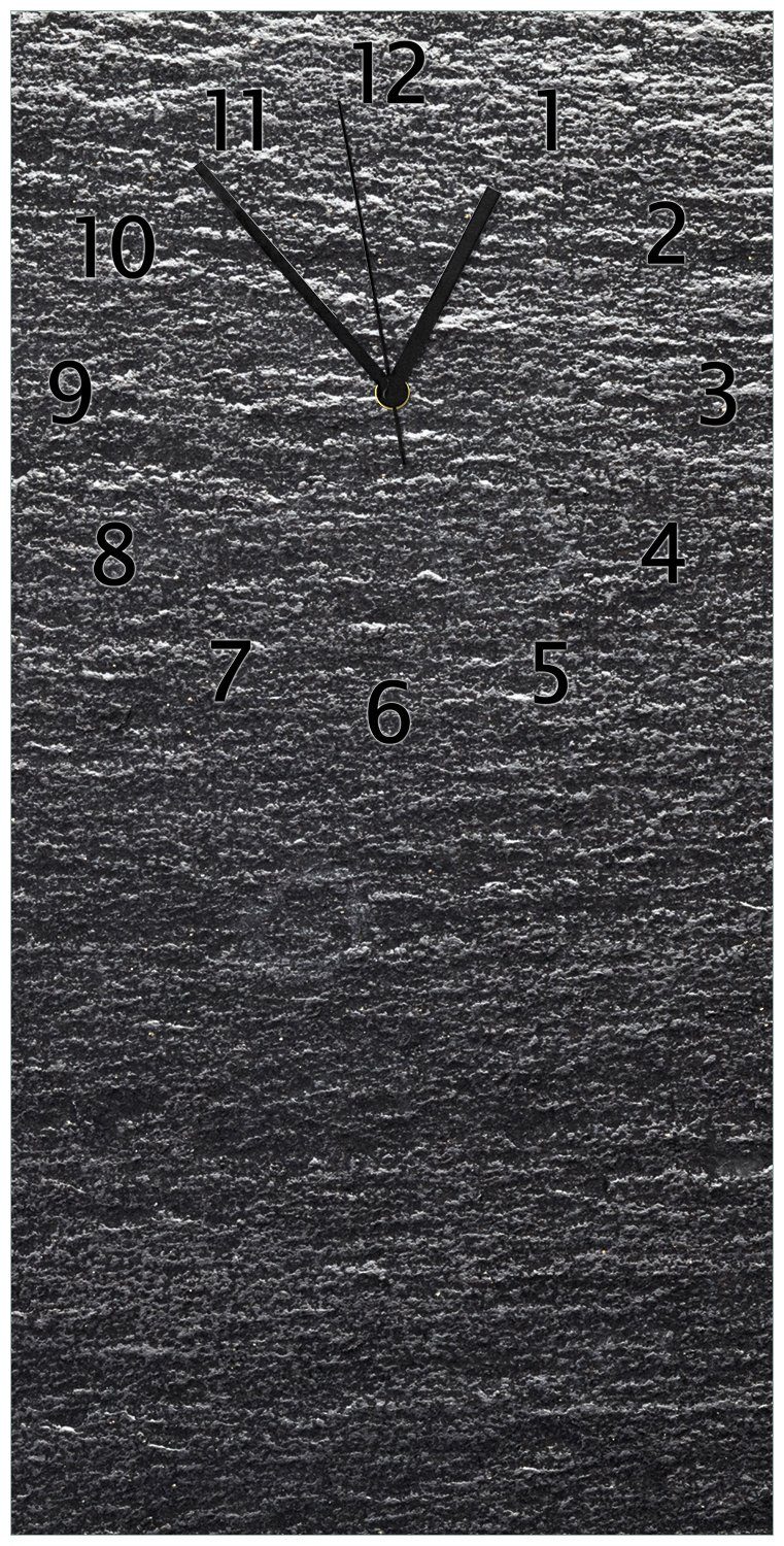Wallario Wanduhr Muster schwarz-weiße Steintafel Optik (Uhr aus Acryl)