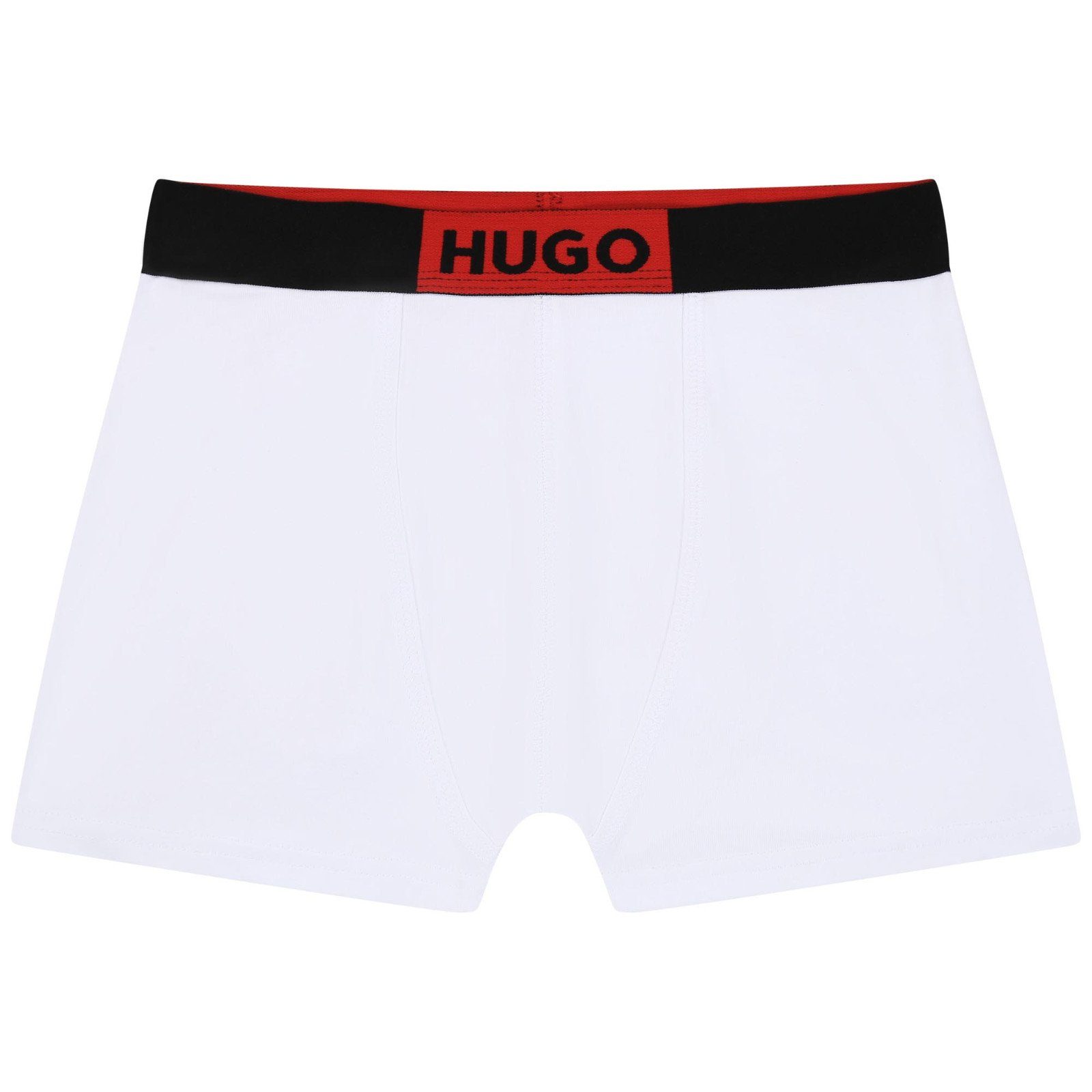 Boxershorts HUGO mit HUGO Boxershorts Logo 2er Trunks weiß Set schwarz