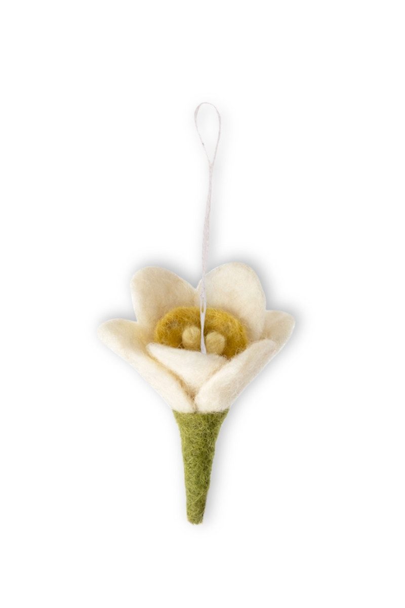 Gry & Sif Hängedekoration Filzanhänger - NARZISSE - gelb, weiß, light pink