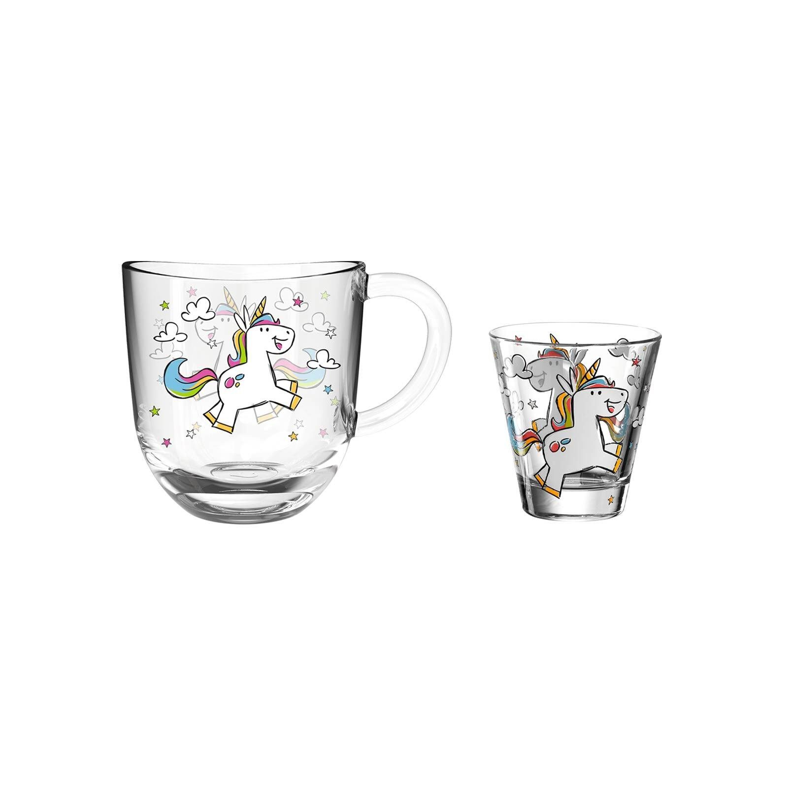 LEONARDO Kinderbecher Bambini Kindertasse und Trinkglas 2er Set, Glas