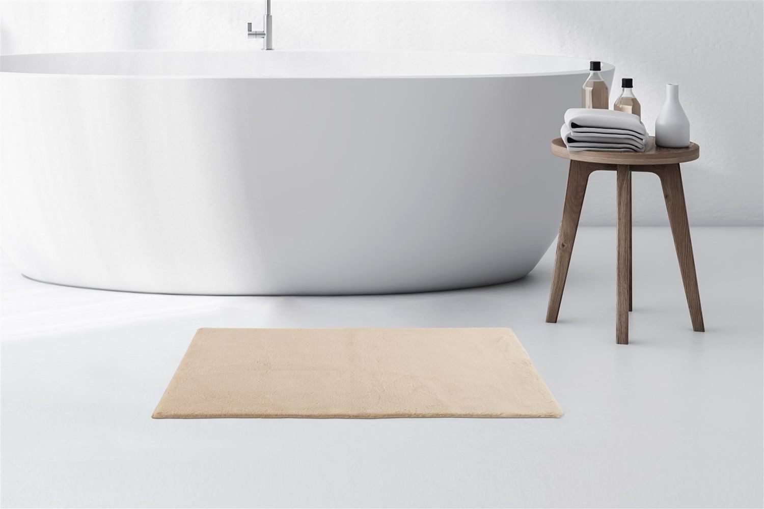 Teppich Boss Teppich Kurzflor Teppich Badematte Robert Light 425 - Beige, rechteckig, Höhe: 24 mm