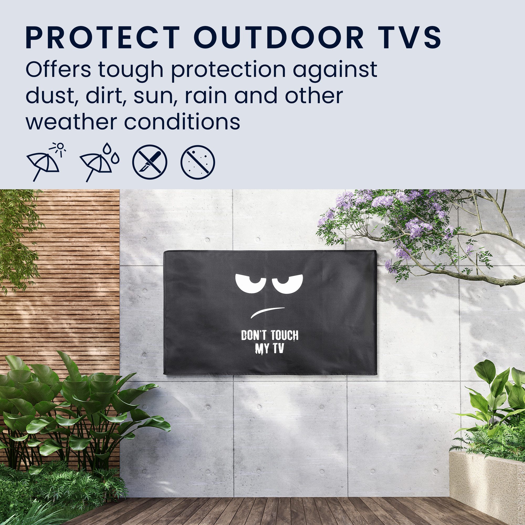 kwmobile Abdeckhaube Outdoor TV Abdeckung für 32" TV, Fernseher Hülle Bildschirmschutz - wetterfest