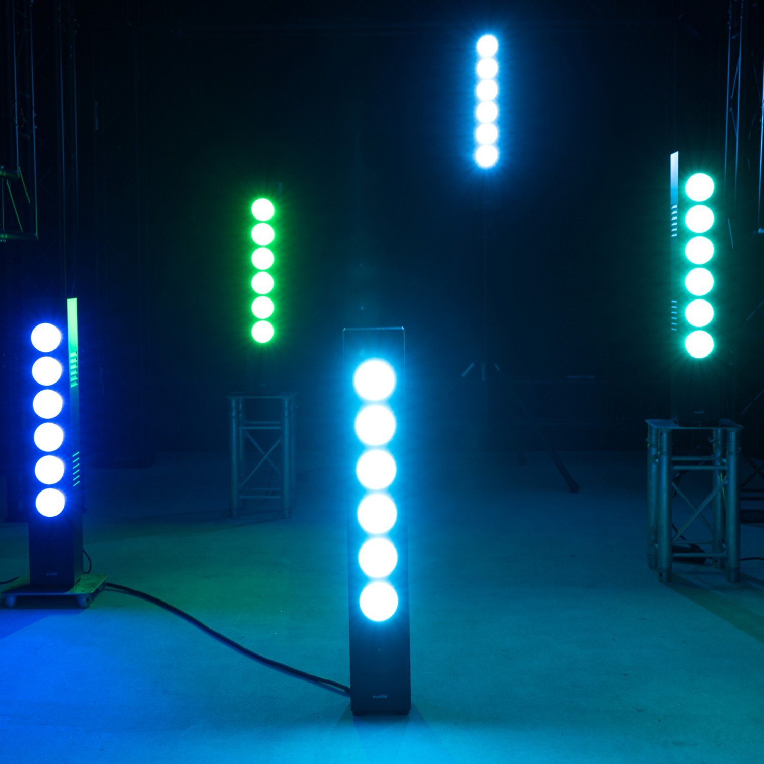 EUROLITE Discolicht mehrfarbig COB high 30W Lichtsäule Power / 6x Lichtorgel LED Fernbedienung, bunt DMX