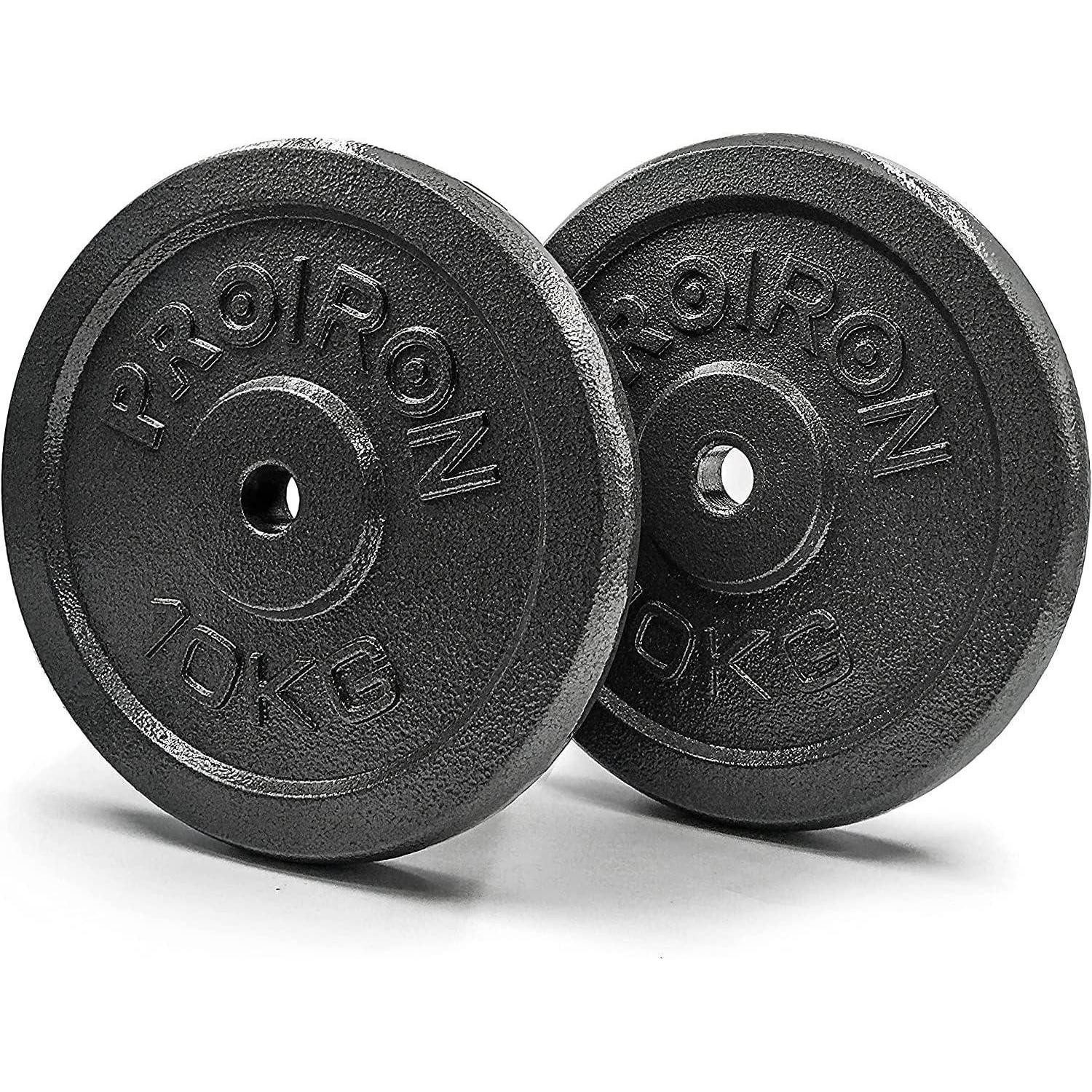 PROIRON Hantelscheibe Hantelscheiben-Set aus Gusseisen 1,25 2,5 5 10 kg (versch. Größen) für