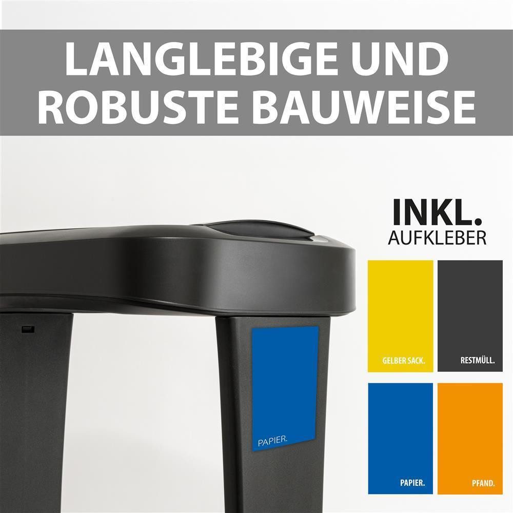 Hausfelder Müllsackständer Müllsackständer mit Deckel für Müllbeutel von 60l bis 120l, 1 Stück, Made in Germany, mit Klapp- und Schwingdeckel, robuste Konstrukt – Bild 2 von 5
