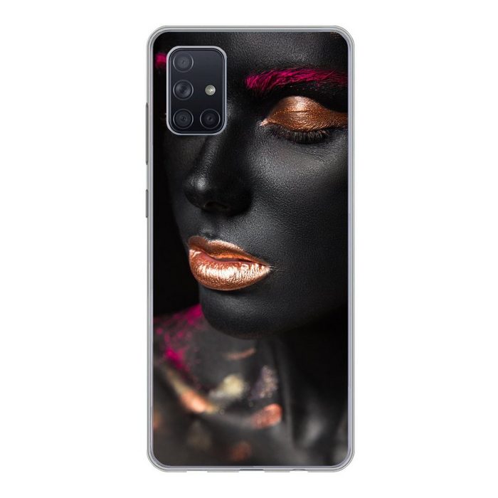 MuchoWow Handyhülle Frau - Make-up - Rosa - Kupfer Phone Case Handyhülle Samsung Galaxy A71 Silikon Schutzhülle