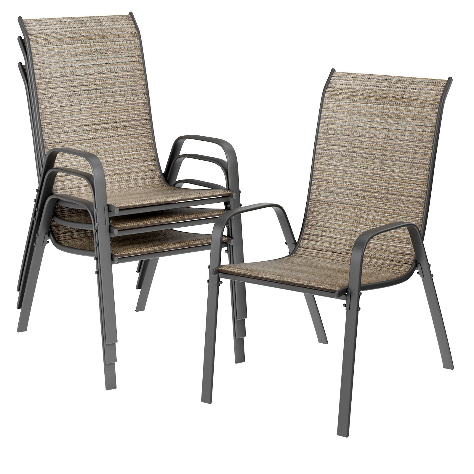 TLGREEN Stapelstuhl Gartenstühle Stapelstuhl,Camping Stapelbar Hochlehner, günstig online kaufen