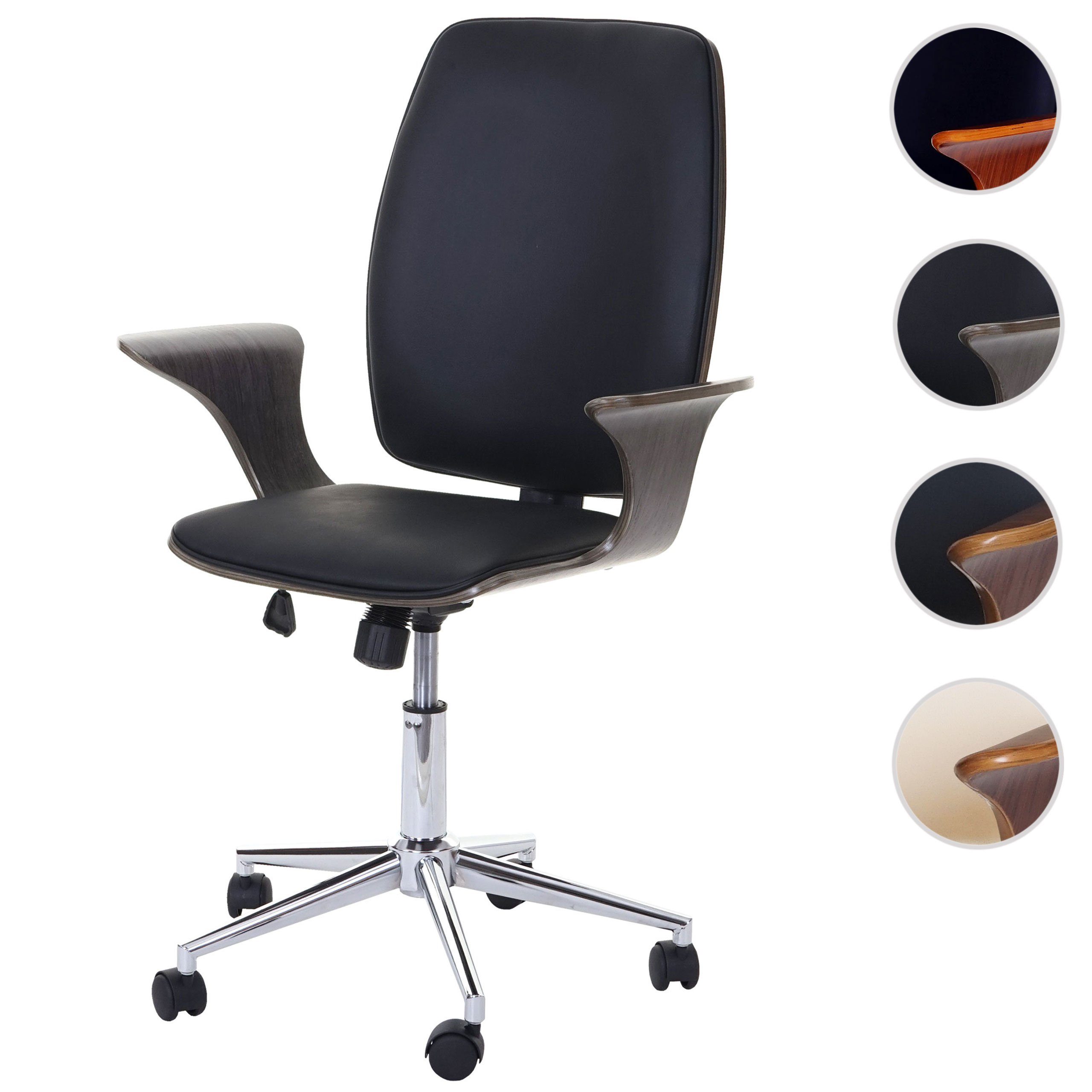 MCW Schreibtischstuhl MCW-C54, Wipptechnik, Sitzschale einstellbar, grau,schwarz mit Härtegrad Armlehnen