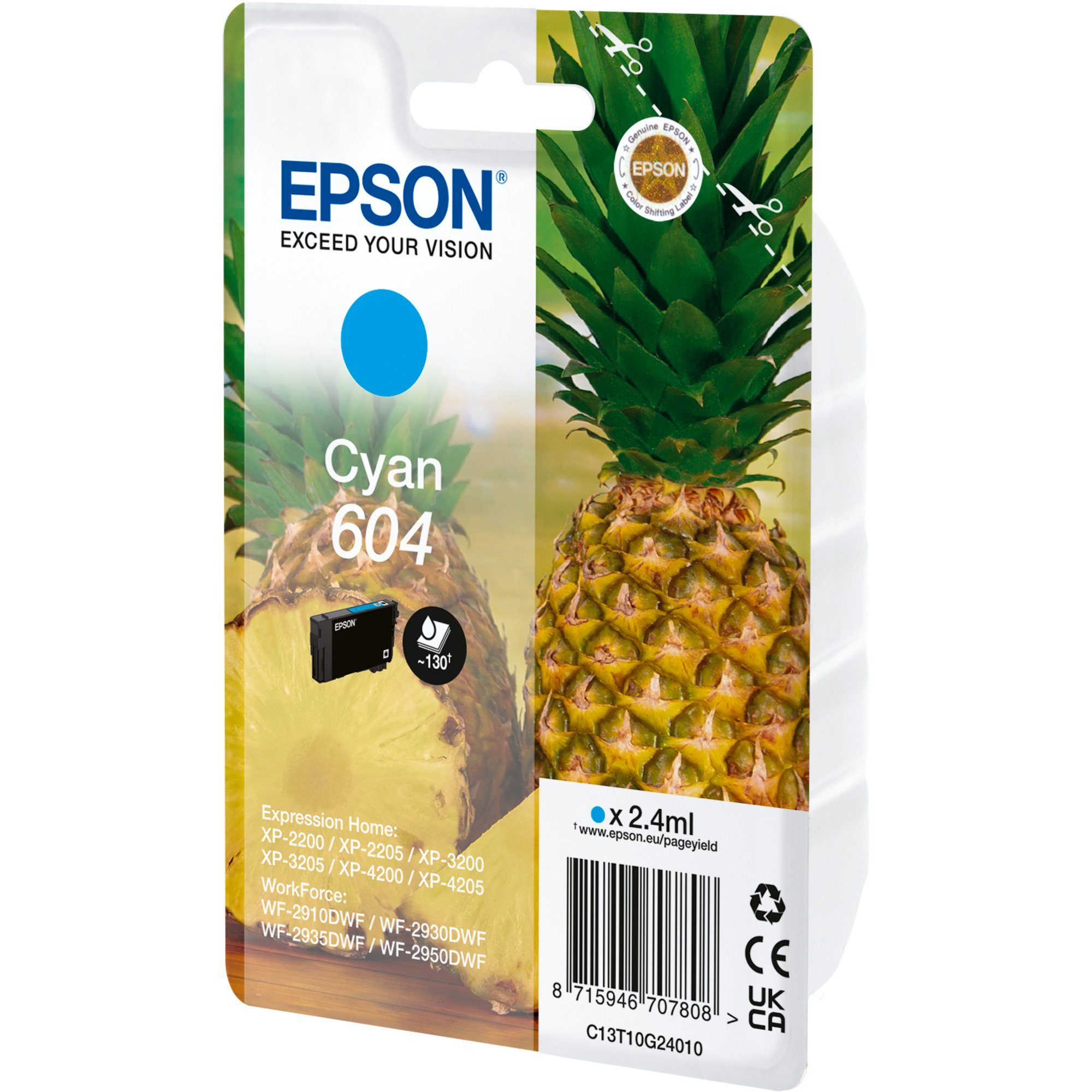 Epson Epson Tinte cyan Tintenpatrone (C13T10G24010) 604