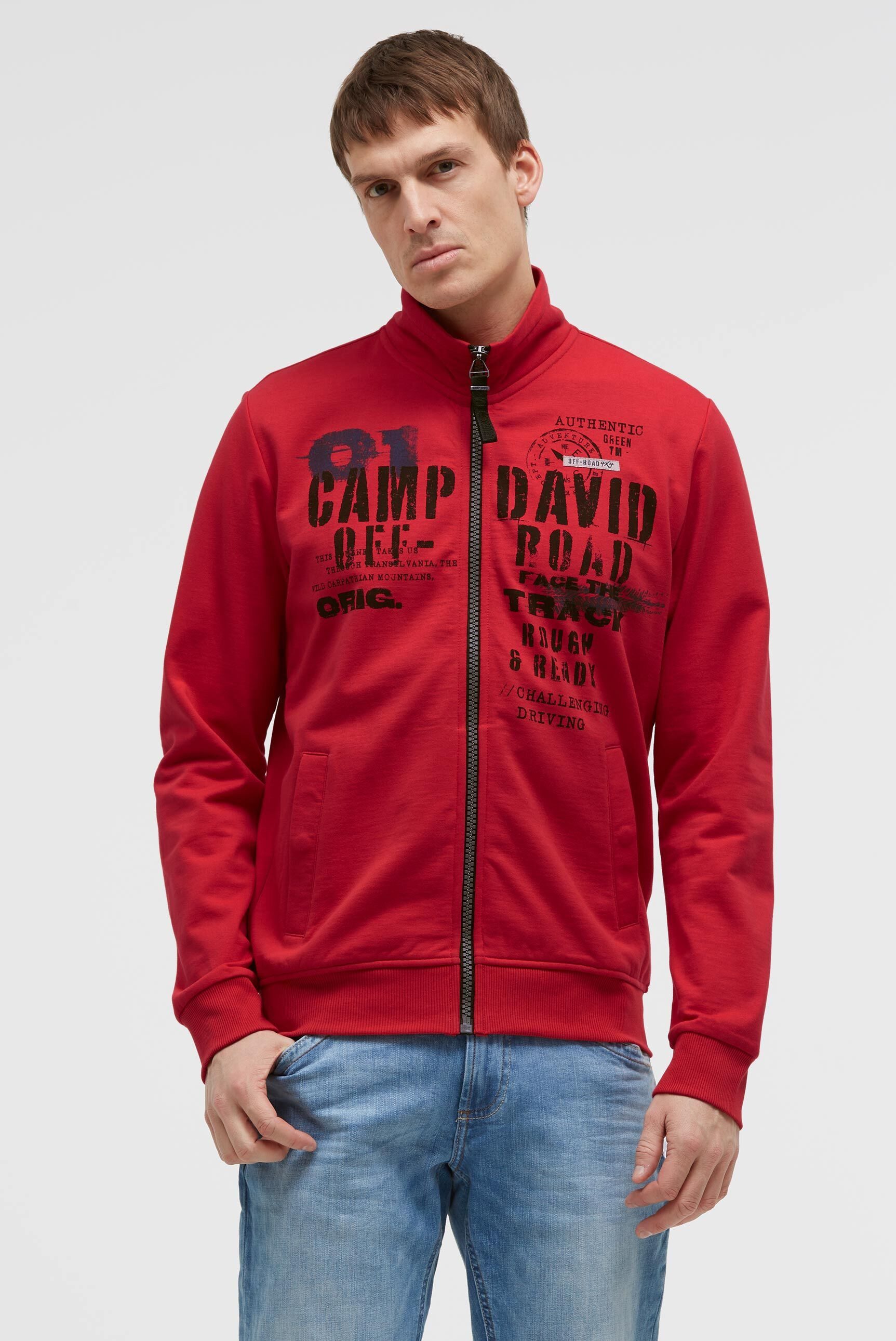 CAMP DAVID Sweatjacke mit Reißverschlusstaschen