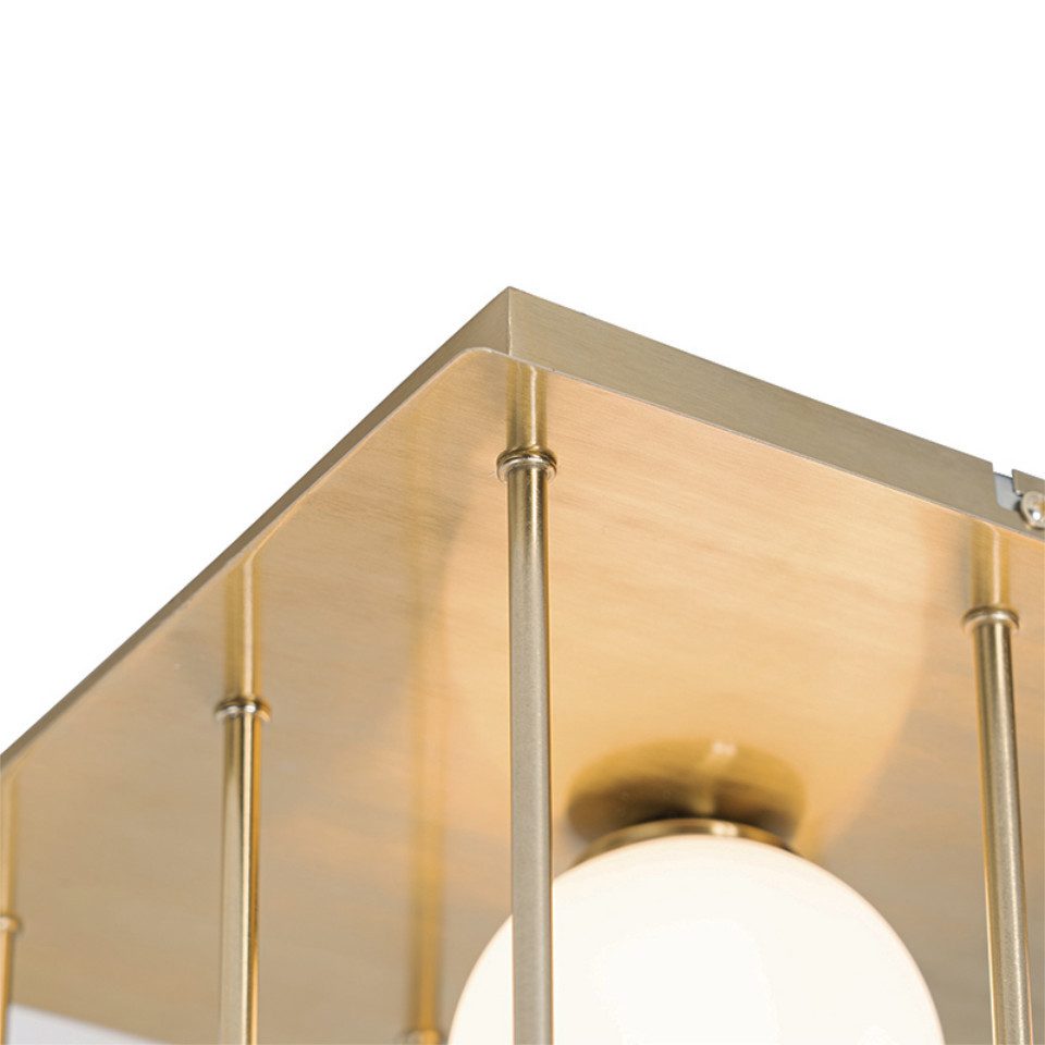 Qazqa Deckenleuchte Athens-opal, ohne Leuchtmittel, G9, Gold, Modern, Stahl günstig online kaufen