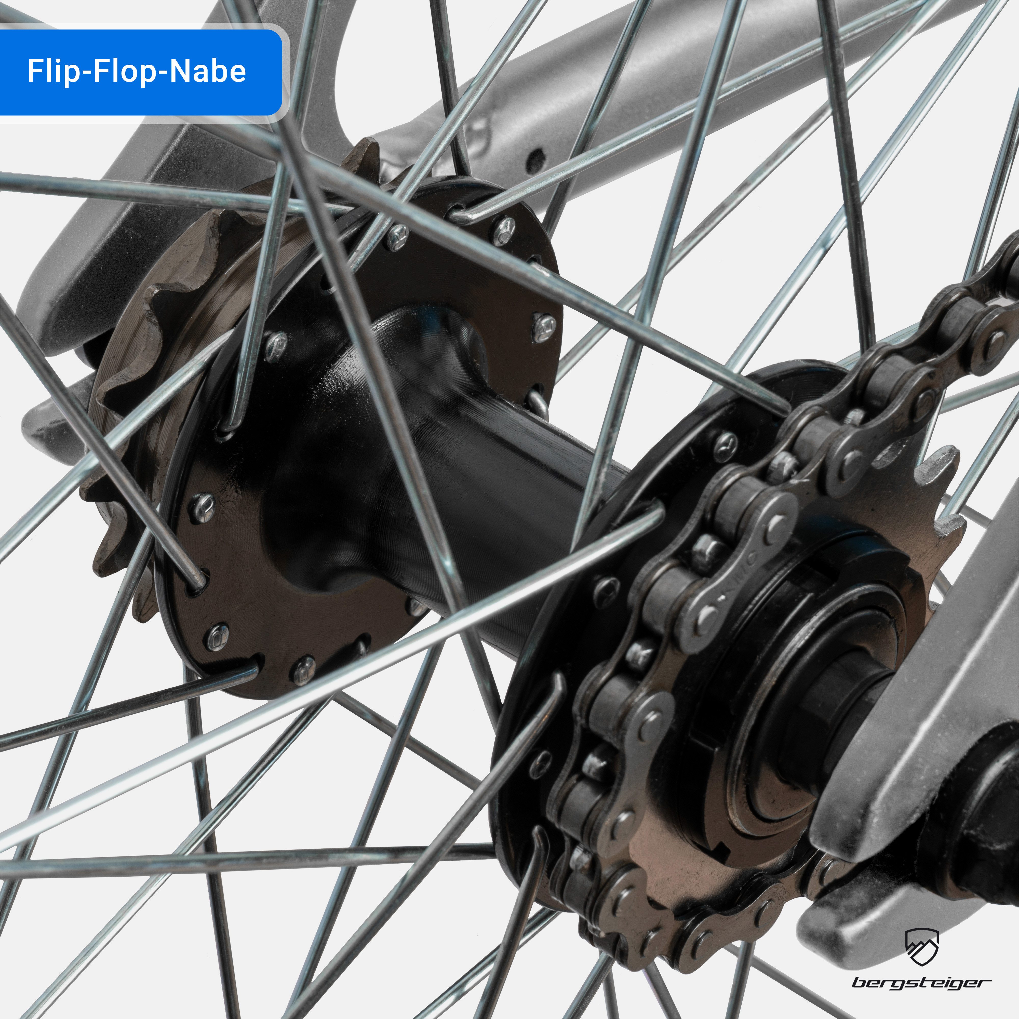 bergsteiger Urbanbike Kyoto 28 Zoll Singlespeed Fixie Fahrrad, Damen, Herren, 1 Gang, Caliper-Bremsen, Flip-Flop-Nabe