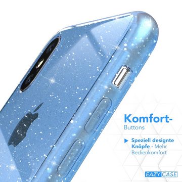 EAZY CASE Handyhülle Glitter Case für Apple iPhone XS Max 6,5 Zoll, Silikonhülle Etui Silikon Schutzhülle Glitzereffekt Phone Case Blau