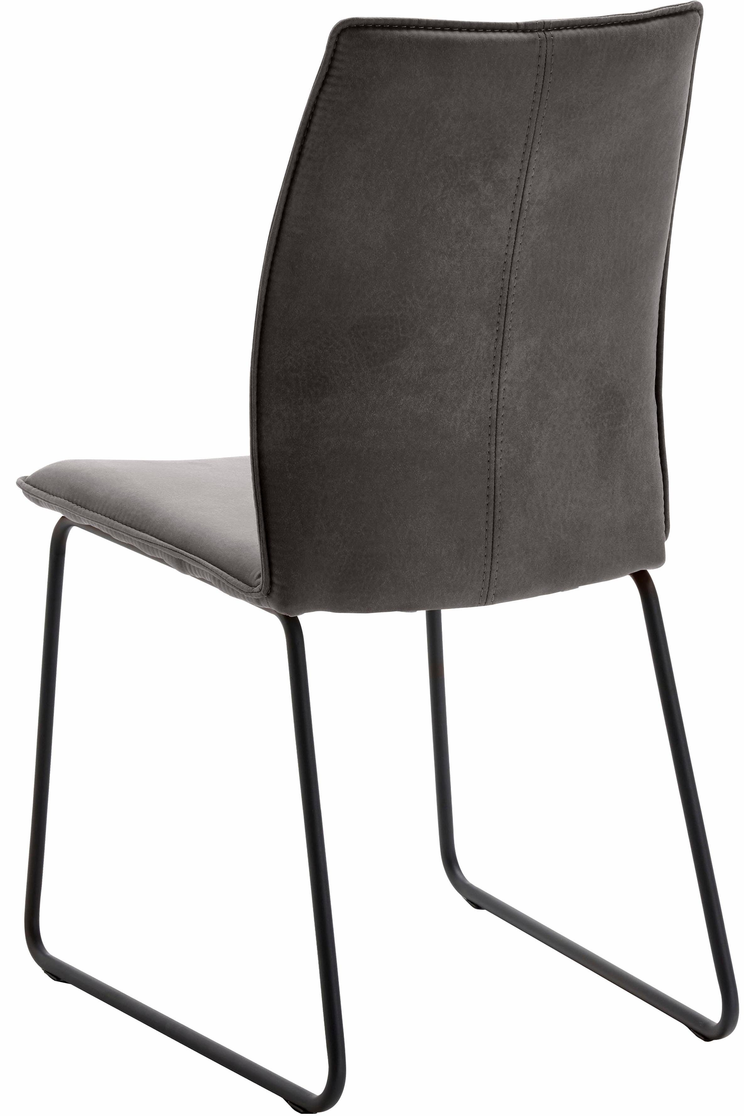 NIEHOFF SITZMÖBEL Polsterstuhl Capri (Set, 2 St), Kufengestell aus Eisen, Bezug in Microfaser oder Leder