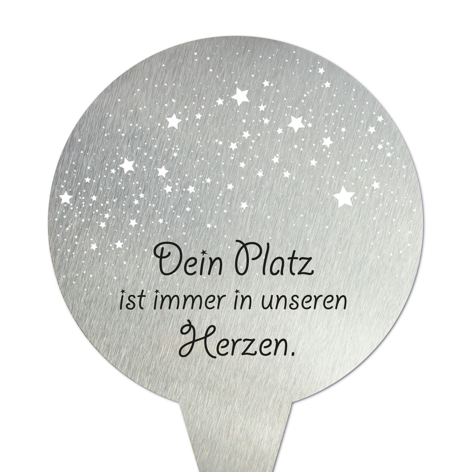 younikat Dekofigur Grabstecker aus Edelstahl I Grabschmuck Rund 16 cm I you0079