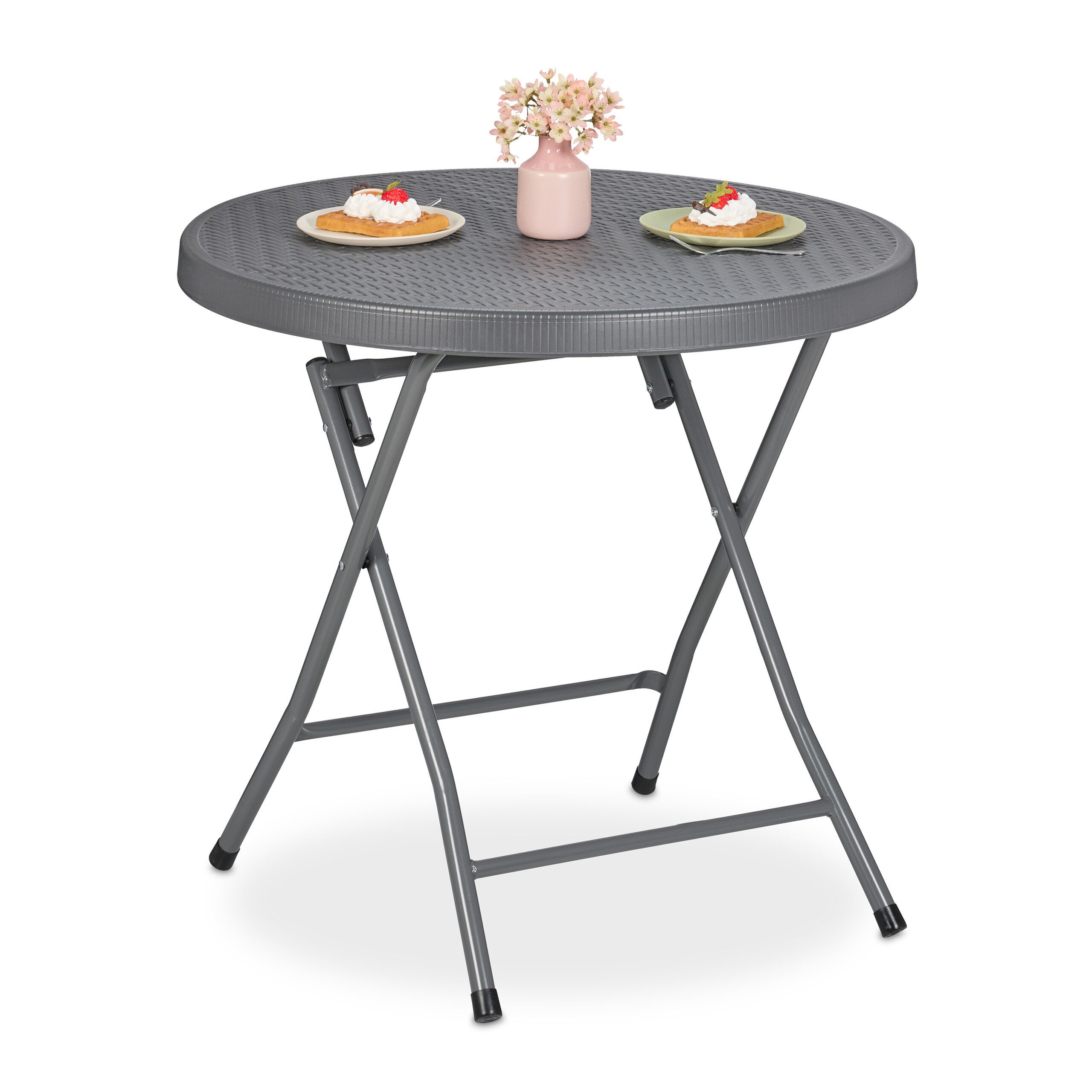 relaxdays Gartentisch Klappbarer Gartentisch in Rattanoptik günstig online kaufen